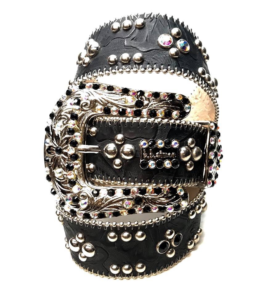 b.b. Simon 'Multicolor Lotus' Embossed Crystal Belt - Image 2