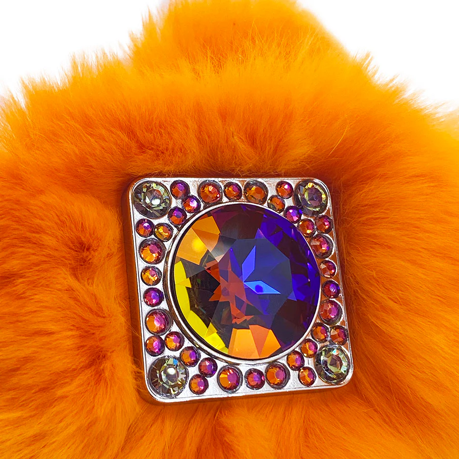 b.b. Simon Orange Fur Volcano Crystal Belt - Image 5