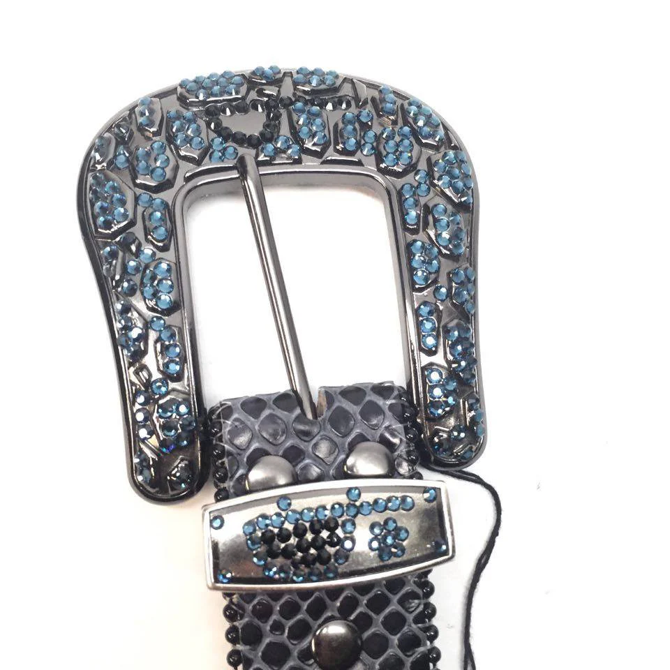 b.b. Simon Ostrich Scale Crystal Belt - Image 2
