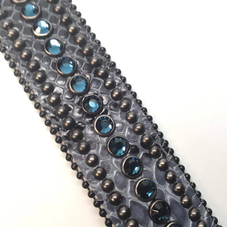b.b. Simon Ostrich Scale Crystal Belt - Image 3