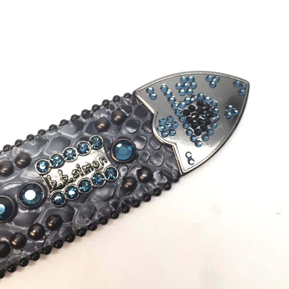 b.b. Simon Ostrich Scale Crystal Belt - Image 4