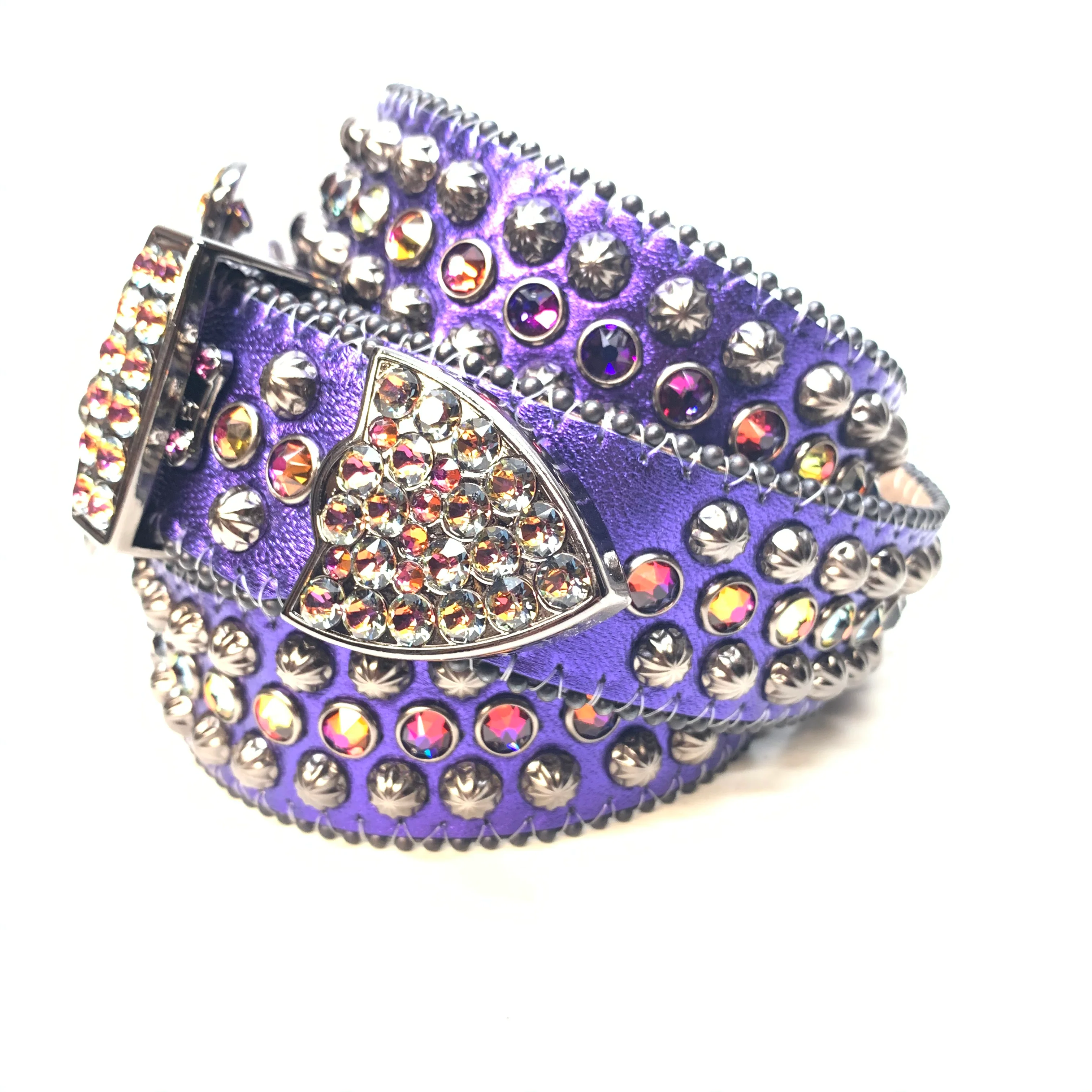 b.b. Simon Purple Gold Studded Crystal Belt - Image 3