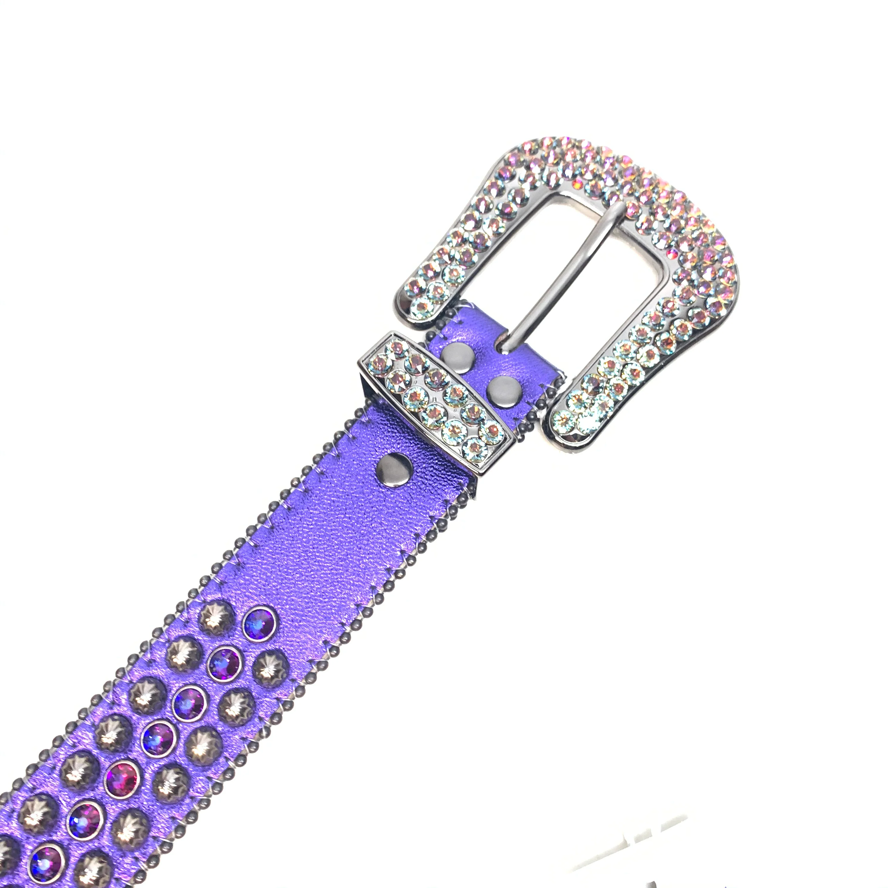 b.b. Simon Purple Gold Studded Crystal Belt - Image 5