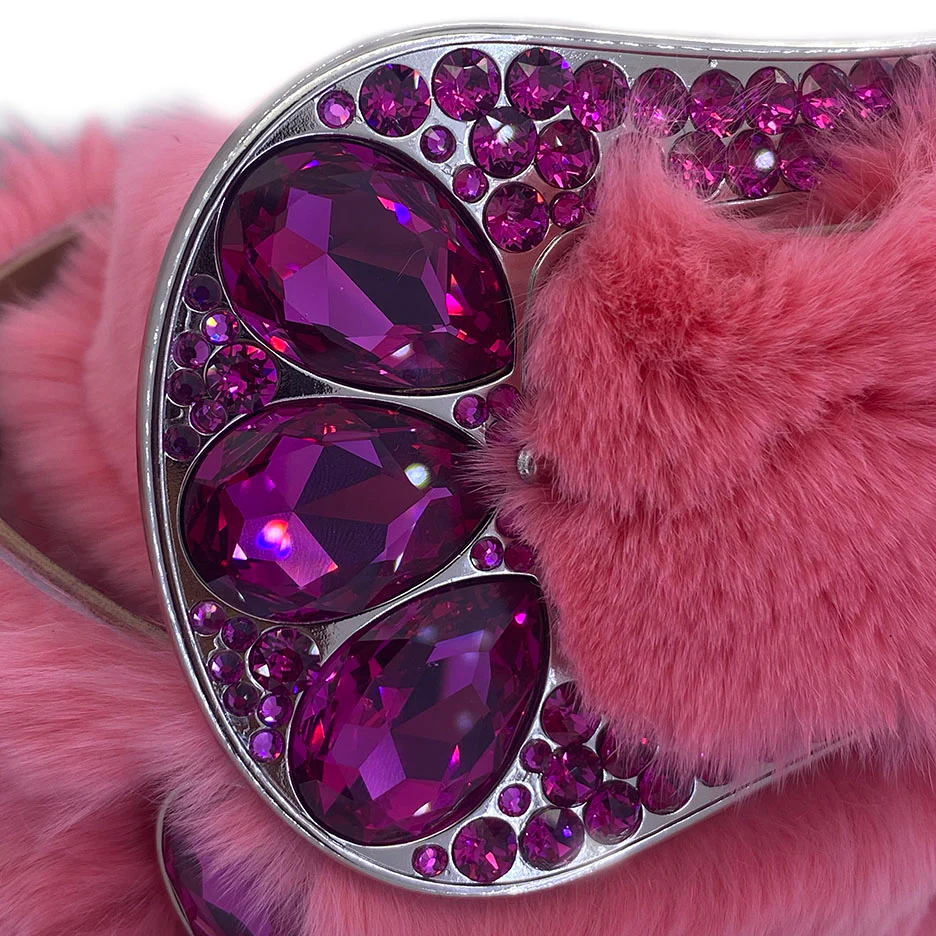 b.b. Simon Pink Fur Purple Crystal Belt - Image 3