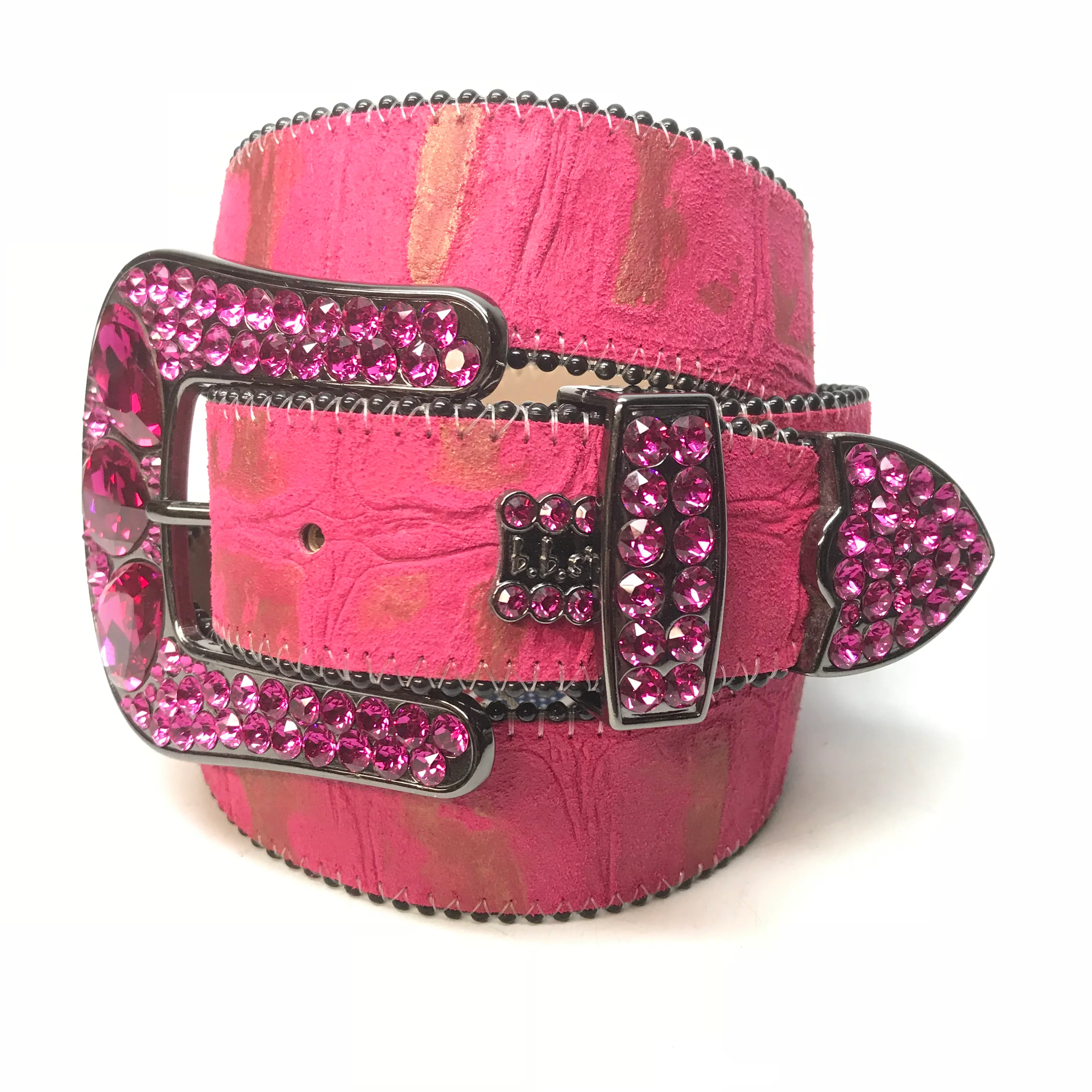 b.b. Simon 'Pink Suede' Swarovski Crystal Belt - Image 4