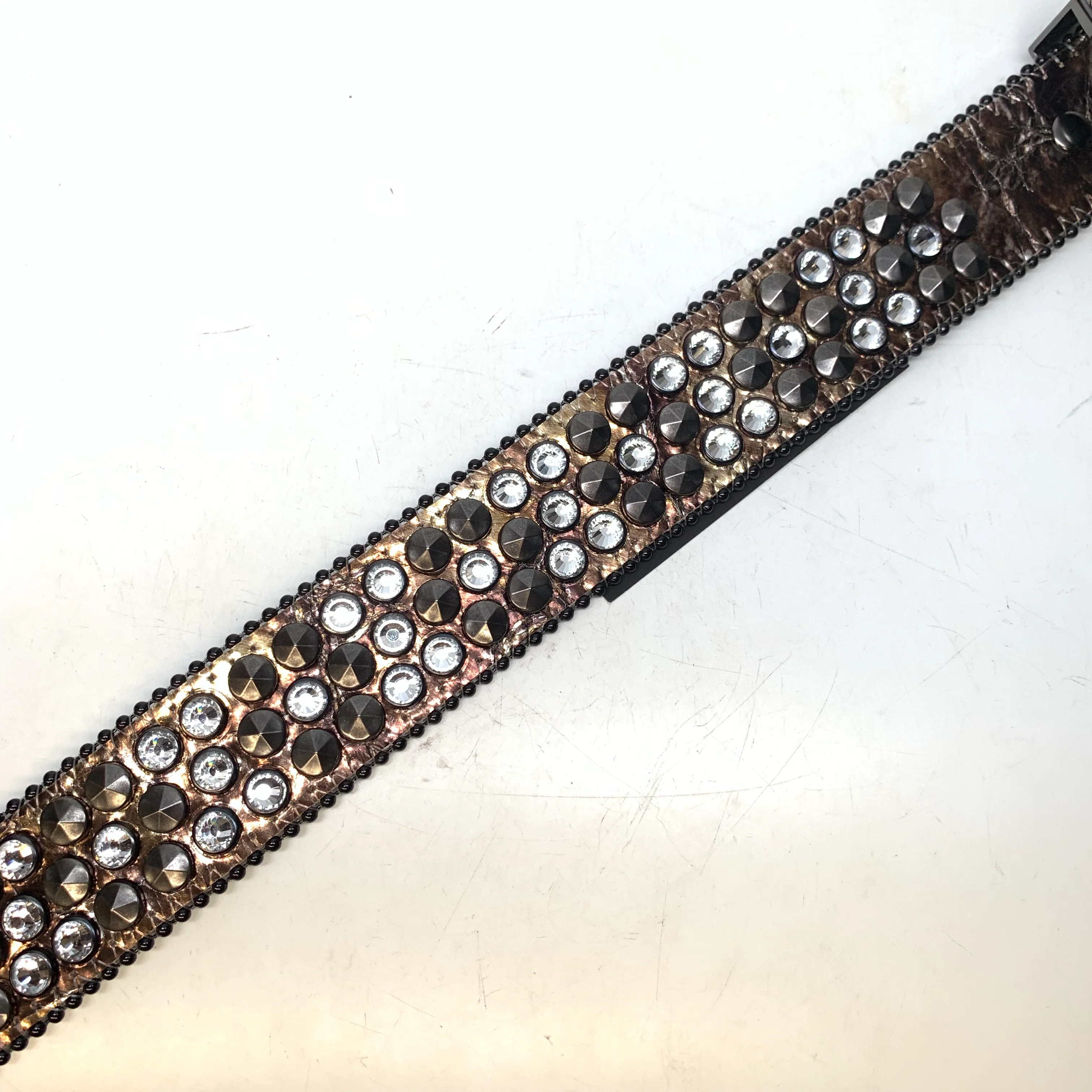 b.b. Simon Platinum Bronze Studded Crystal Belt - Image 6