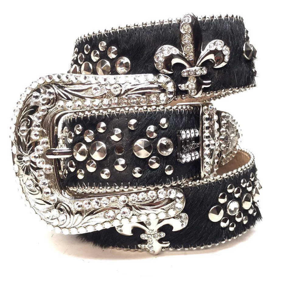 b.b. Simon Pony Fleur-De-Lis Crystal Belt