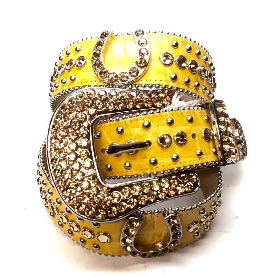 b.b. Simon "Yellow Horseshoe" Crystal Belt