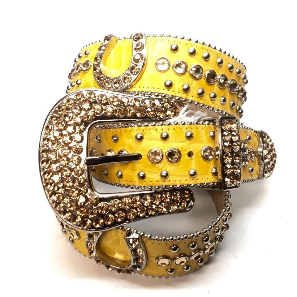 b.b. Simon "Yellow Horseshoe" Crystal Belt - Image 2