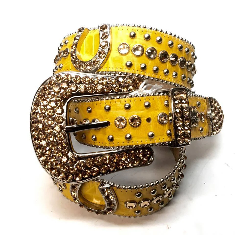 b.b. Simon "Yellow Horseshoe" Crystal Belt - Image 3