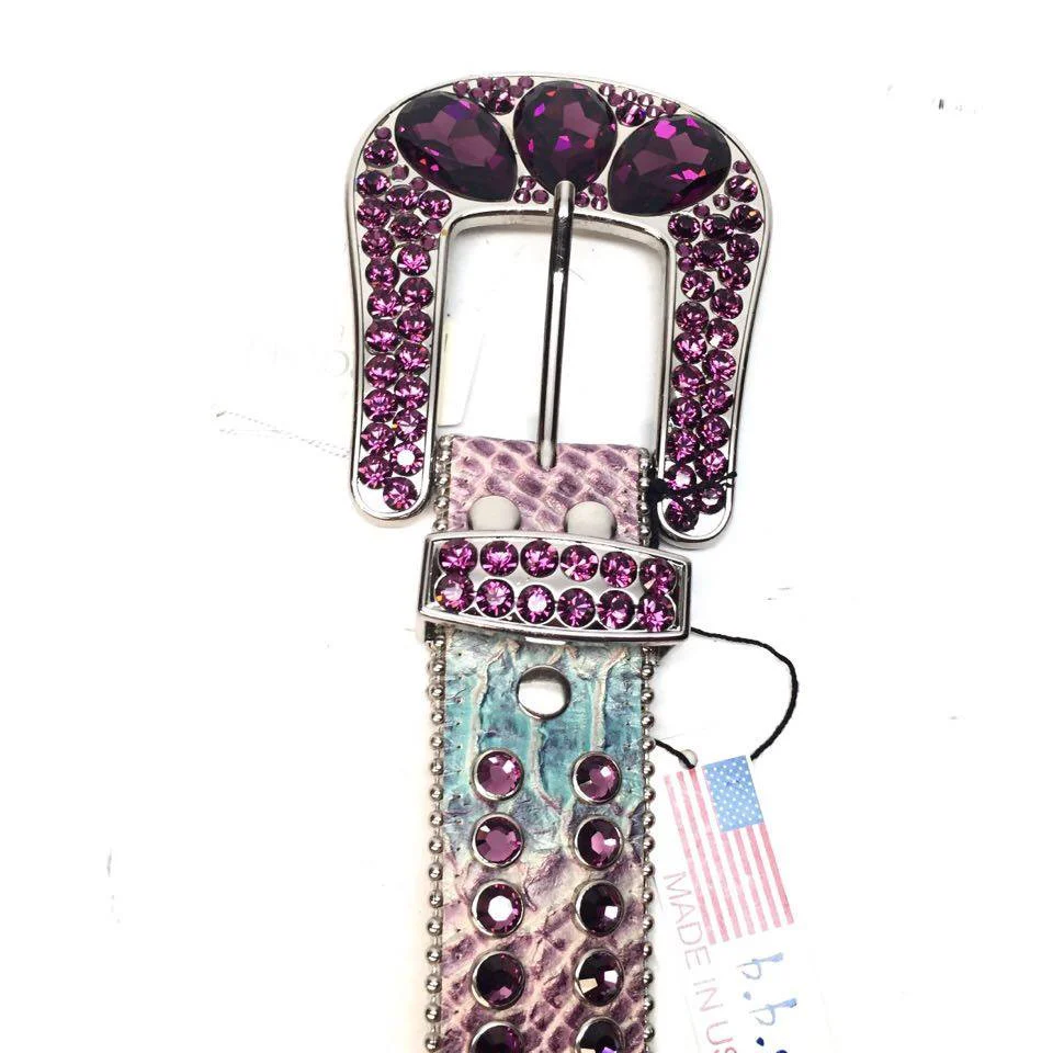 b.b. Simon Purple Python Crystal Belt - Image 2