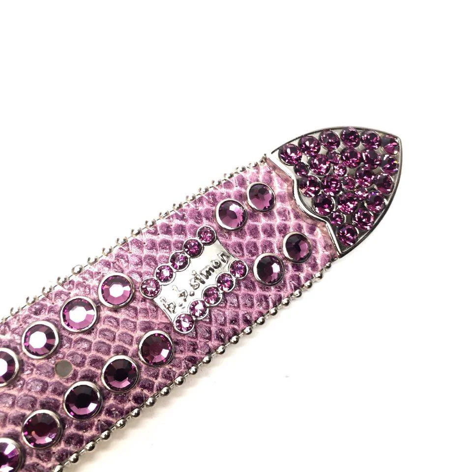 b.b. Simon Purple Python Crystal Belt - Image 3