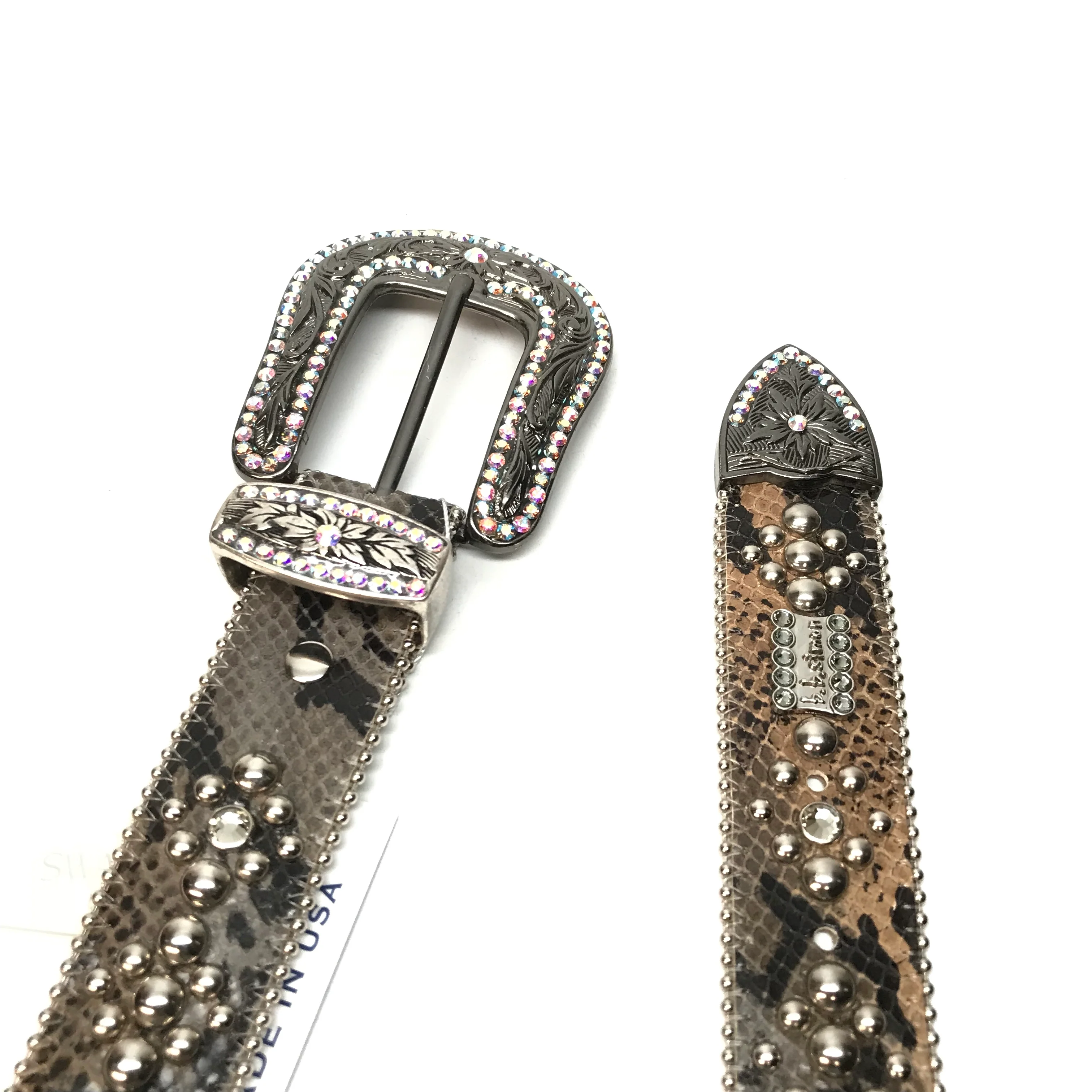 b.b. Simon 'Python Triple Studded' Crystal Belt - Image 5