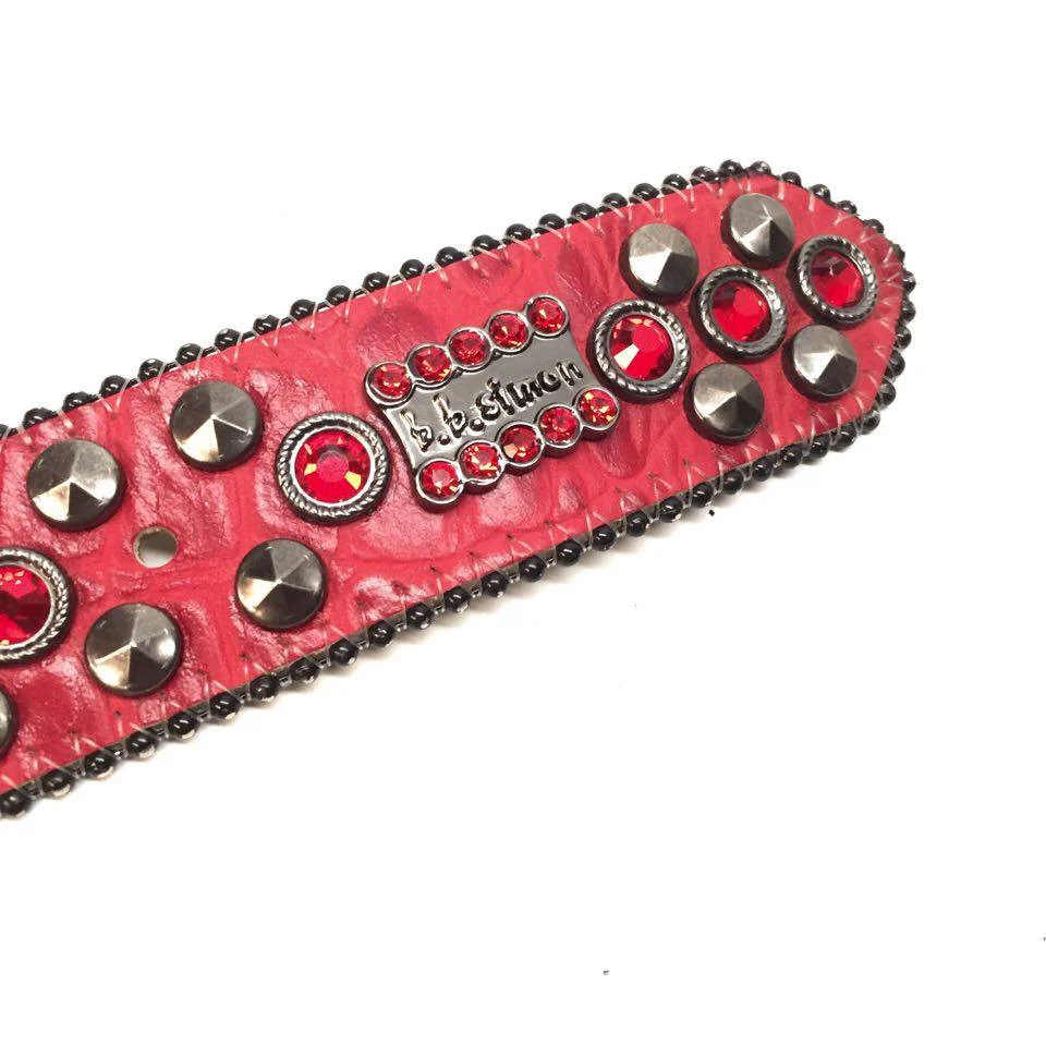 b.b. Simon Red Honeycomb Crystal Belt - Image 4