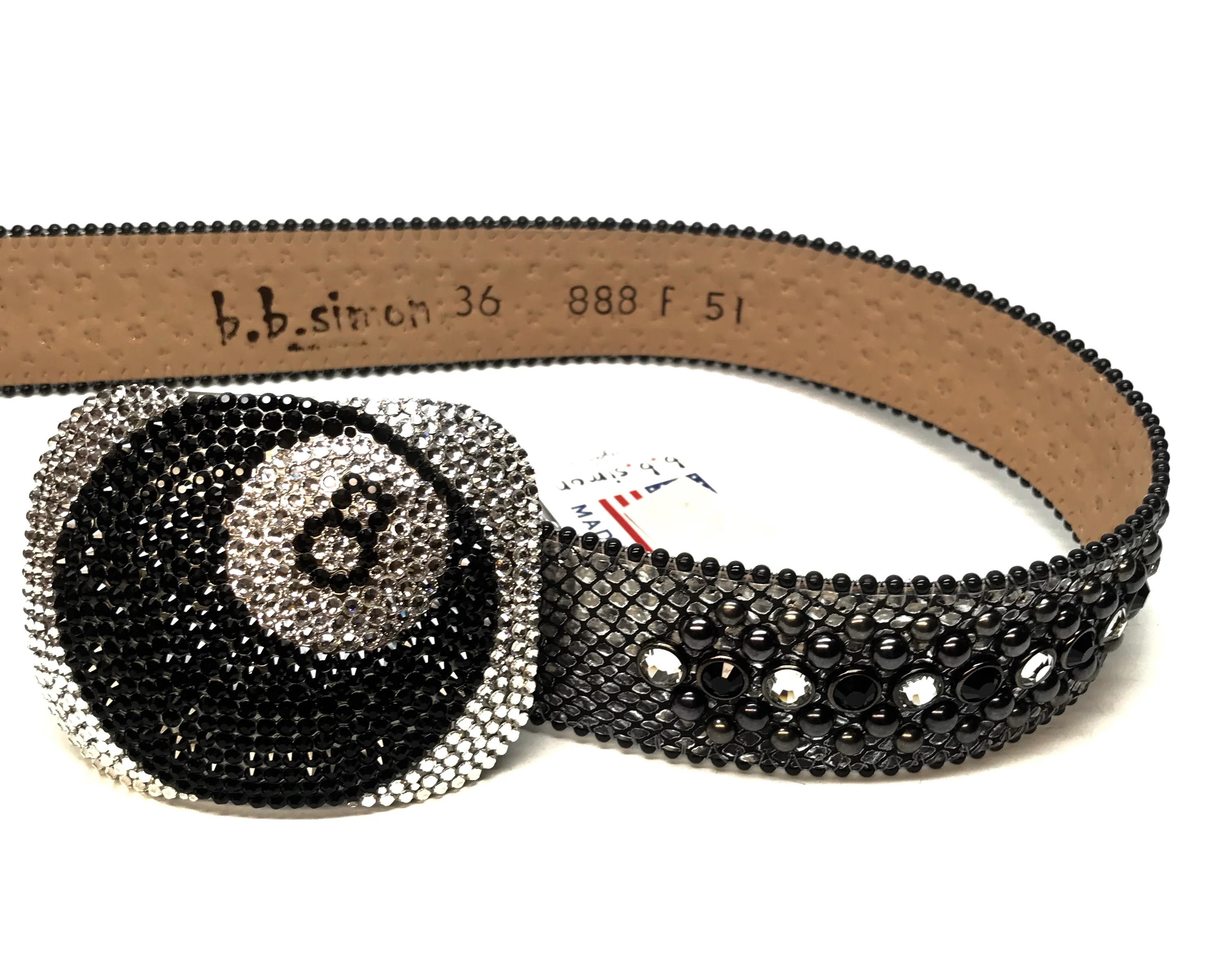 b.b. Simon Silver '8 Ball' Crystal Belt - Image 7