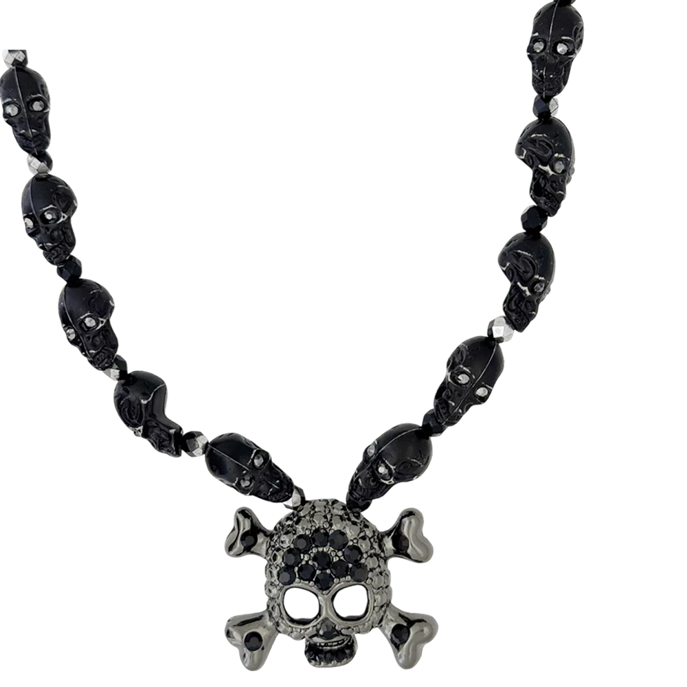 b.b. Simon Skull N Crossbones Nightmare Necklace – Black/Jet - Image 3