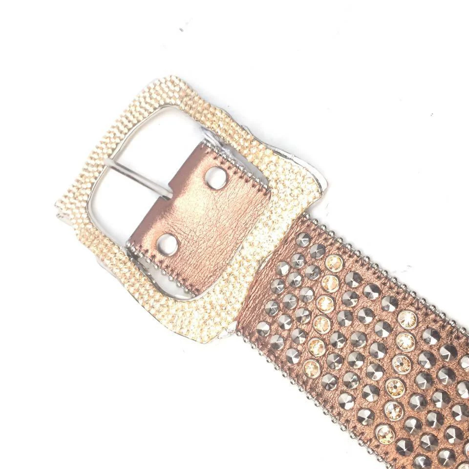 b.b. Simon "Thick Gold Studded" Crystal Belt - Image 2