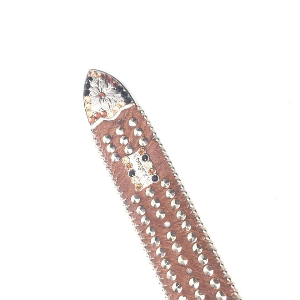 b.b. Simon "Triple Studded Pony Hair" Crystal Belt - Image 5