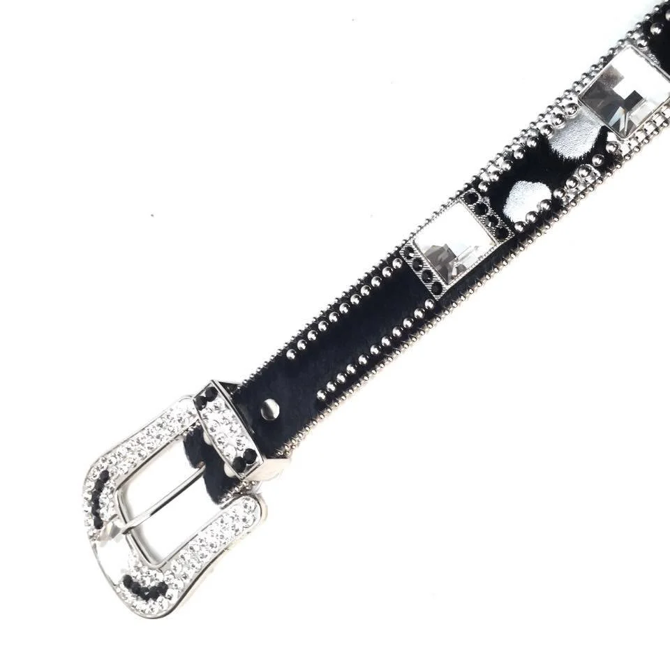 b.b. Simon 338-A94 Black Pony Hair Crystal Belt - Image 3