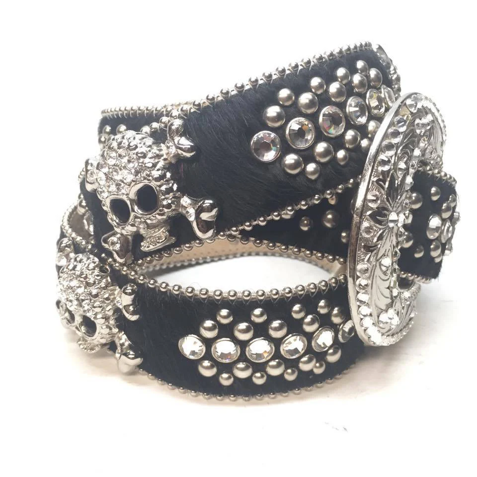 b.b. Simon "Skull Pony Hair" Crystal Belt - Image 5