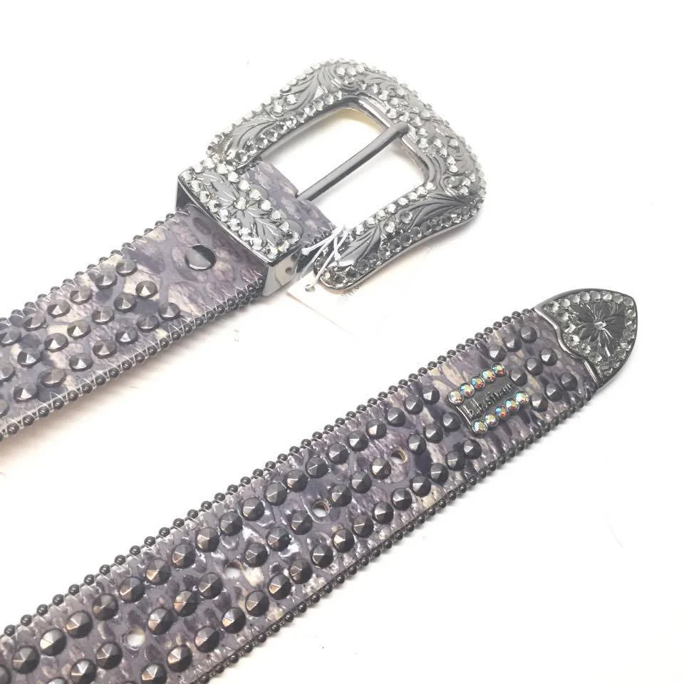 b.b. Simon "Metallic Triple Studded" Crystal Belt - Image 2