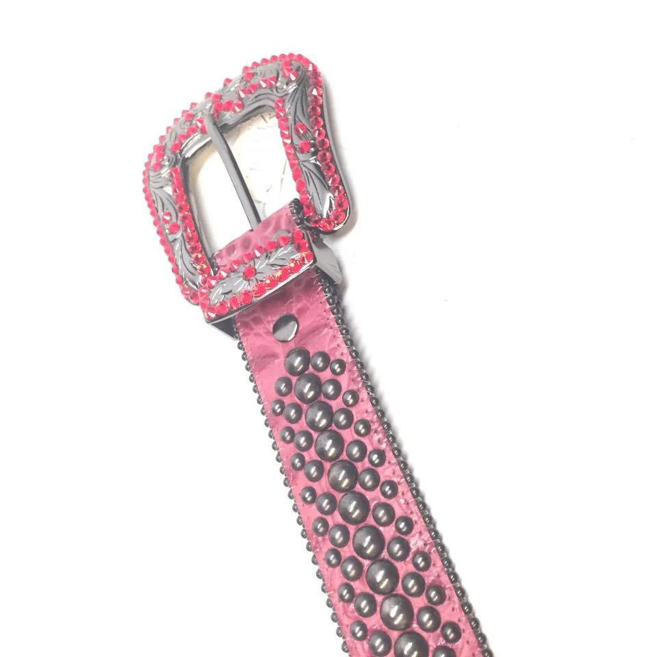 b.b. Simon "Red Wine Studded" Crystal Belt - Image 3