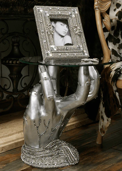 b.b. Simon TB-106-BLACK DIAMOND-CLEAR Crystal Table - Image 4