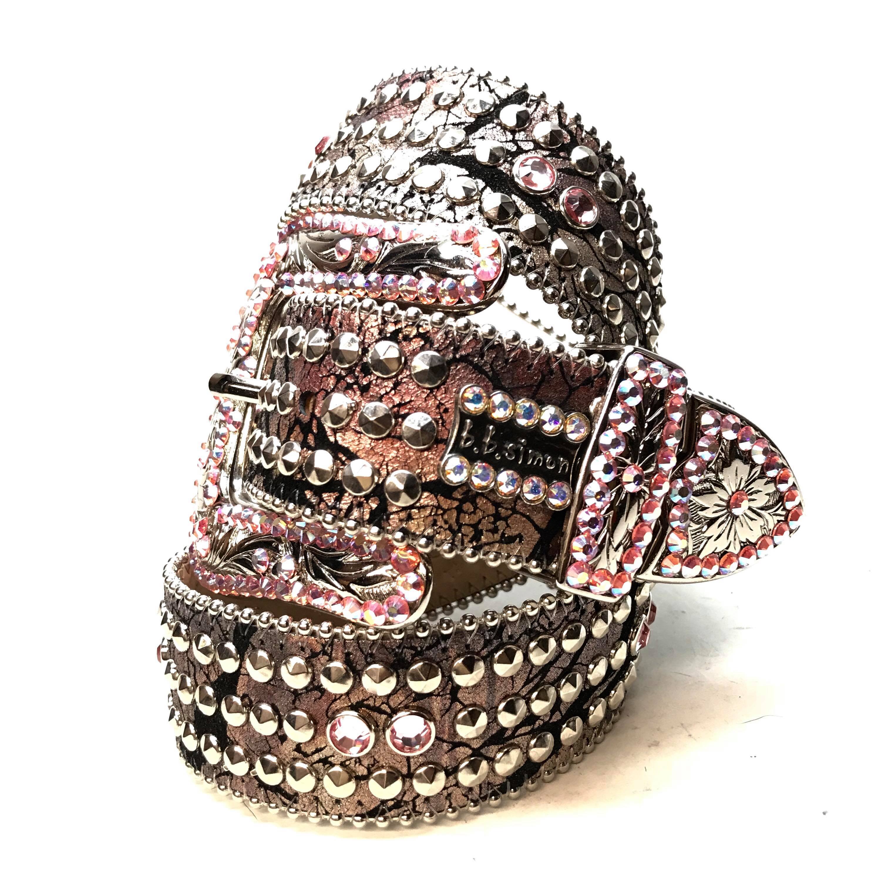 b.b. Simon 'Triple Studded' Mixed Crystal Belt - Image 2