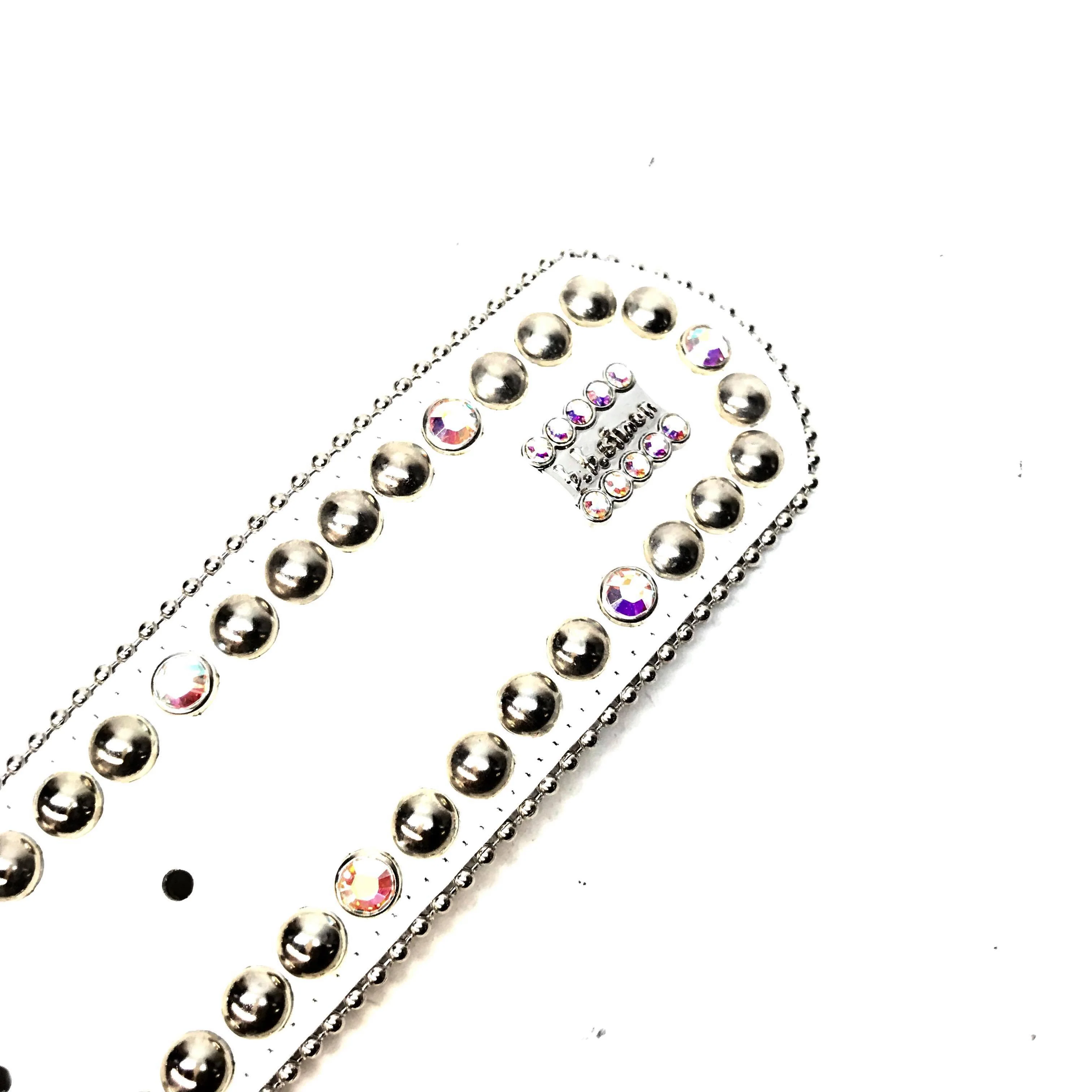b.b. Simon 'White Croc' Thick 2.5" Crystal Belt - Image 3