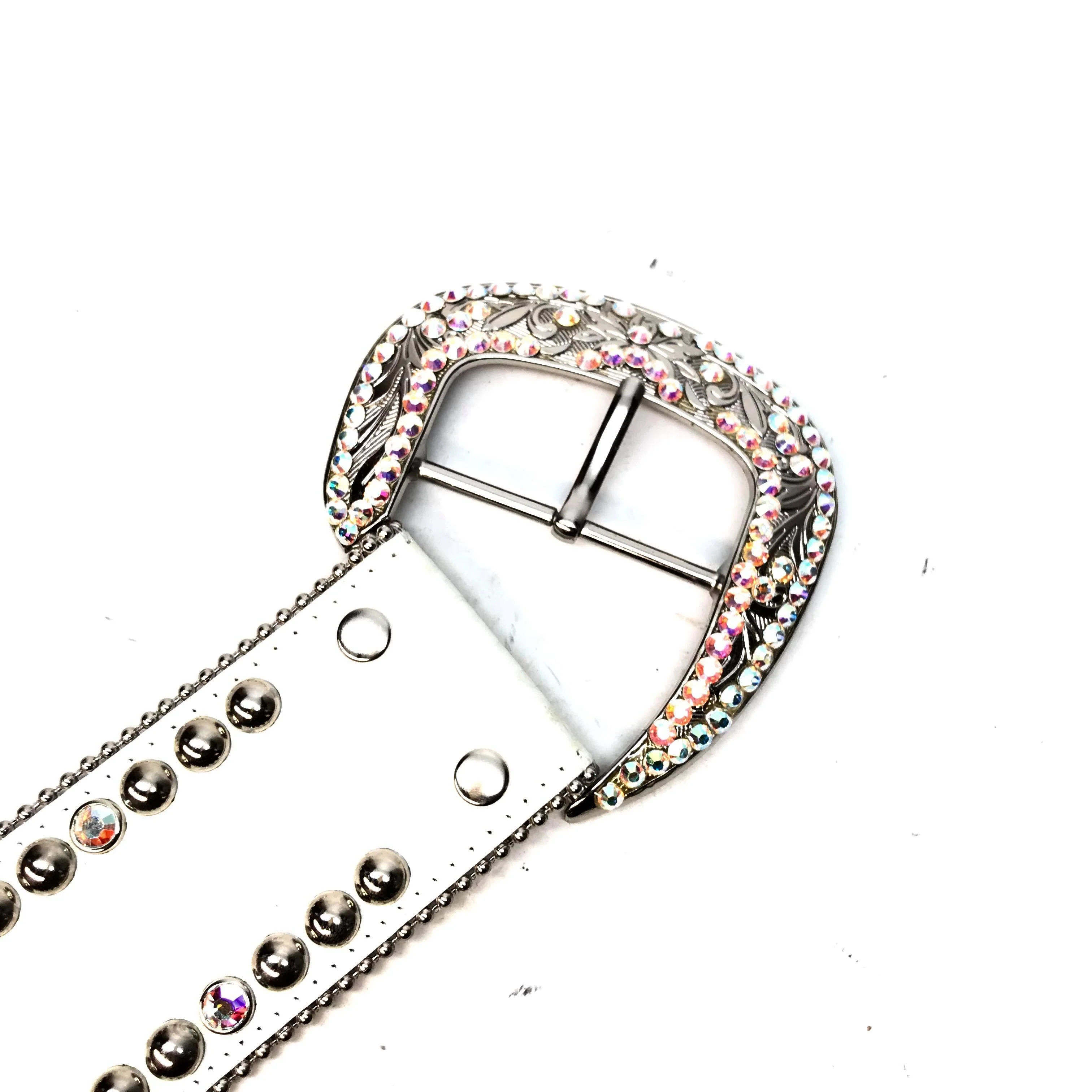 b.b. Simon 'White Croc' Thick 2.5" Crystal Belt - Image 4