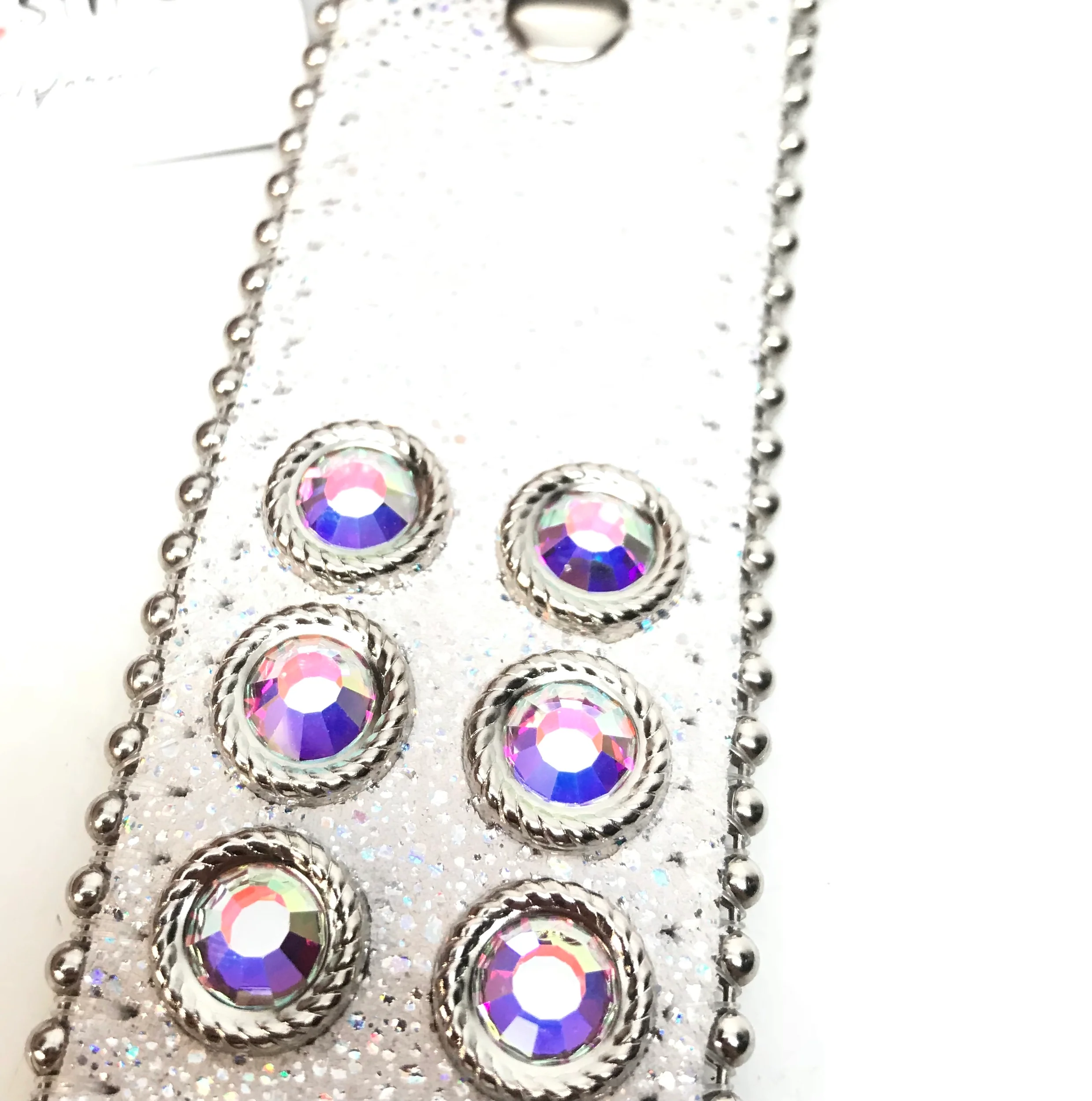 b.b. Simon White Iridescent Big Block Crystal Belt - Image 9
