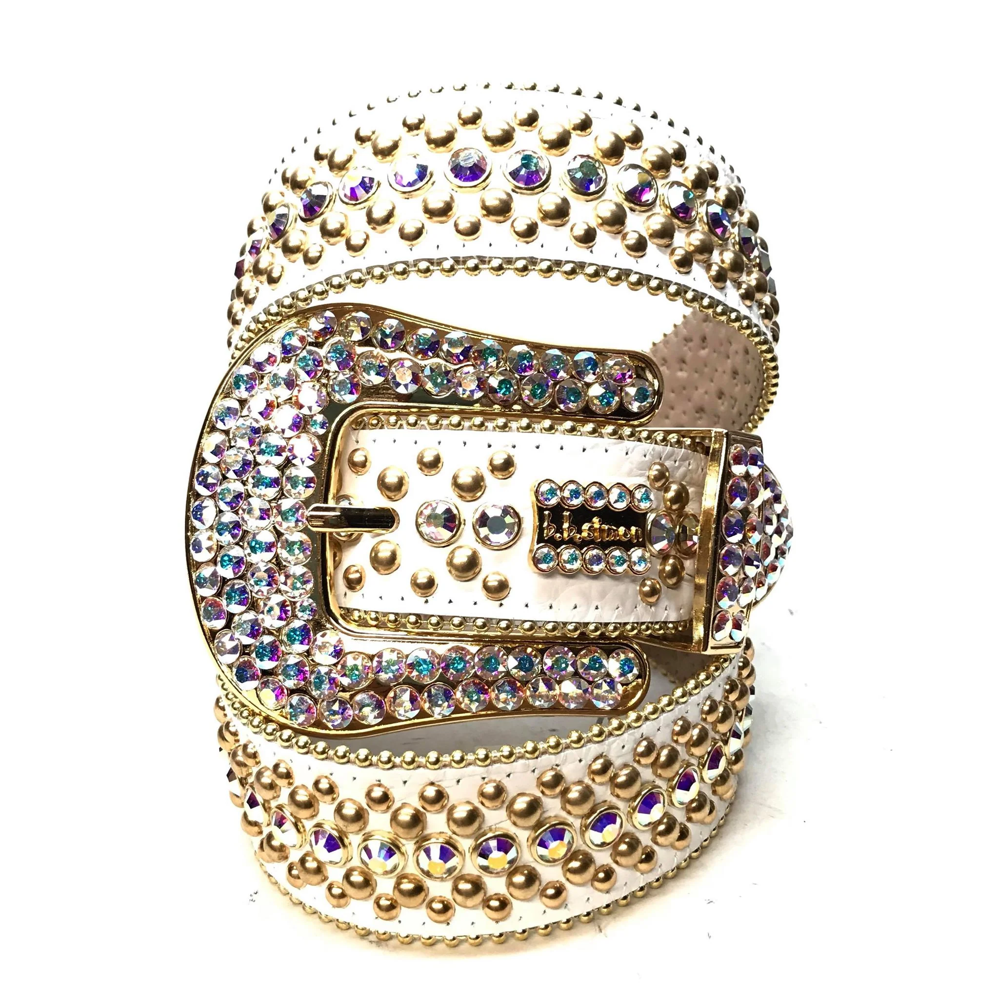 b.b. Simon 'White Gold' Full Iridescent Crystal Belt - Image 2