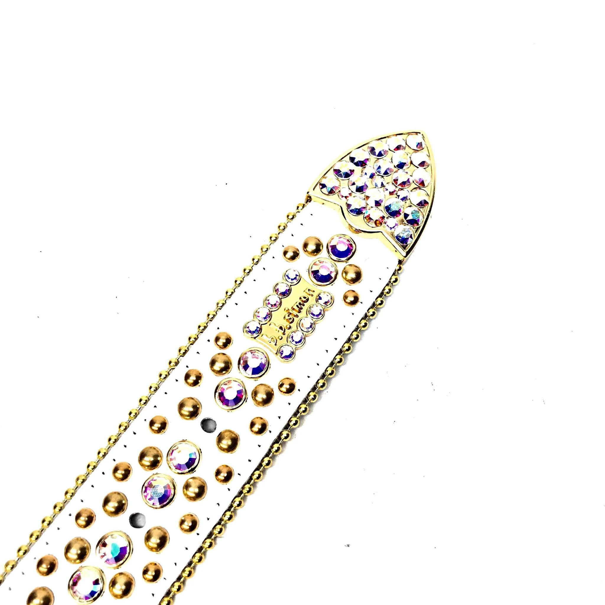 b.b. Simon 'White Gold' Full Iridescent Crystal Belt - Image 5