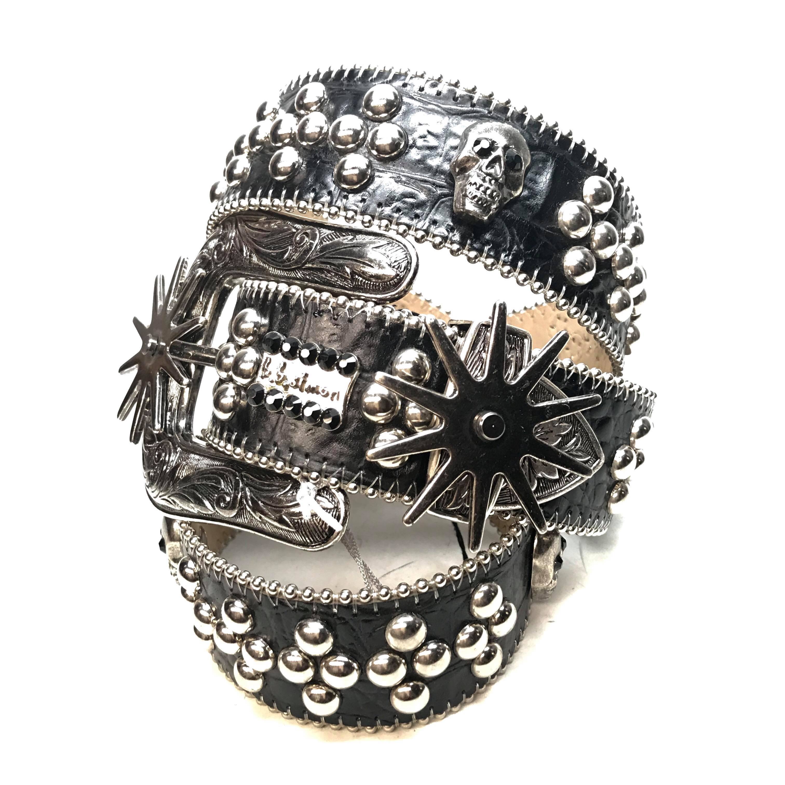 b.b. Simon 'Wild West' Skull Croc Crystal Belt - Image 2