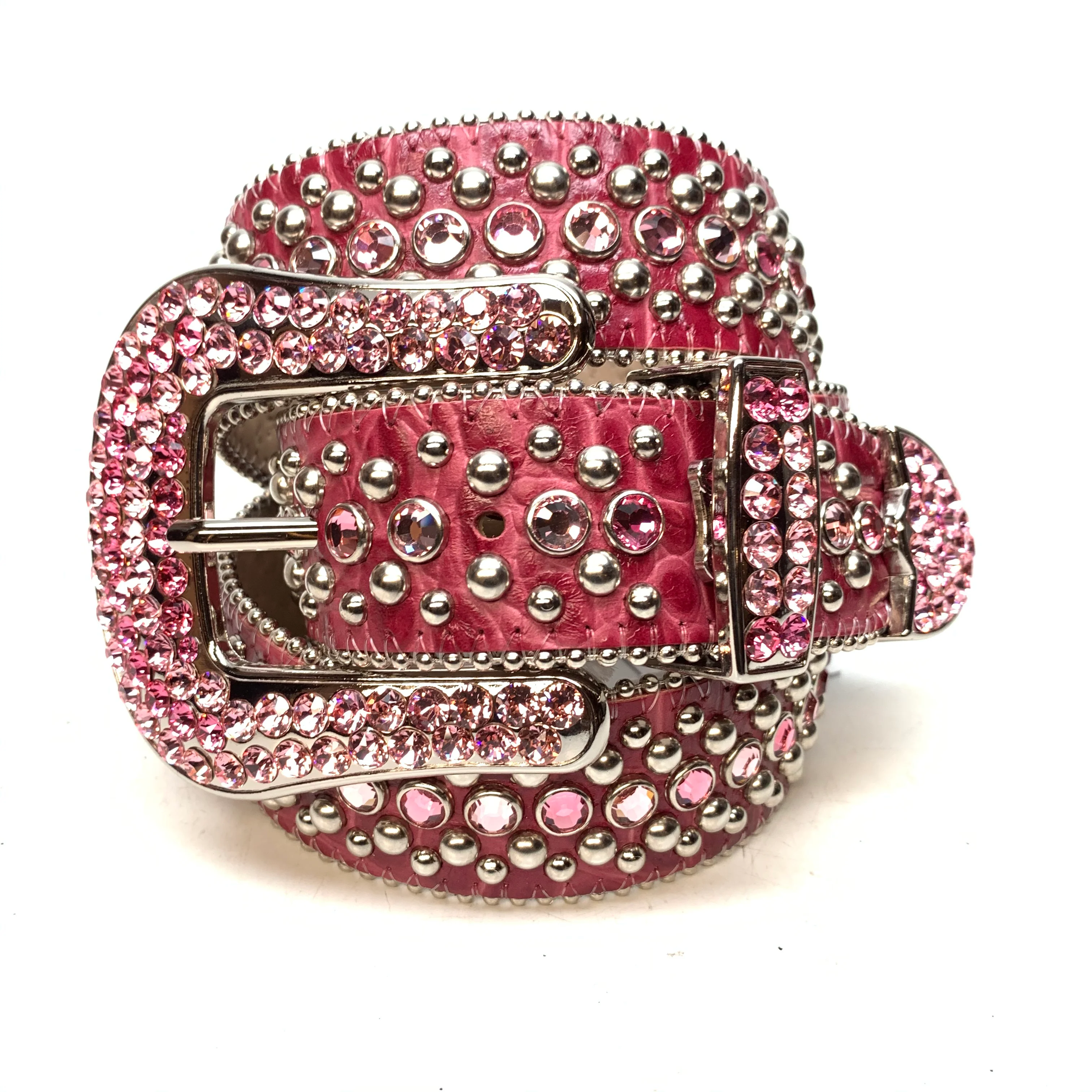 b.b. Simon Wine Red Crystal Belt