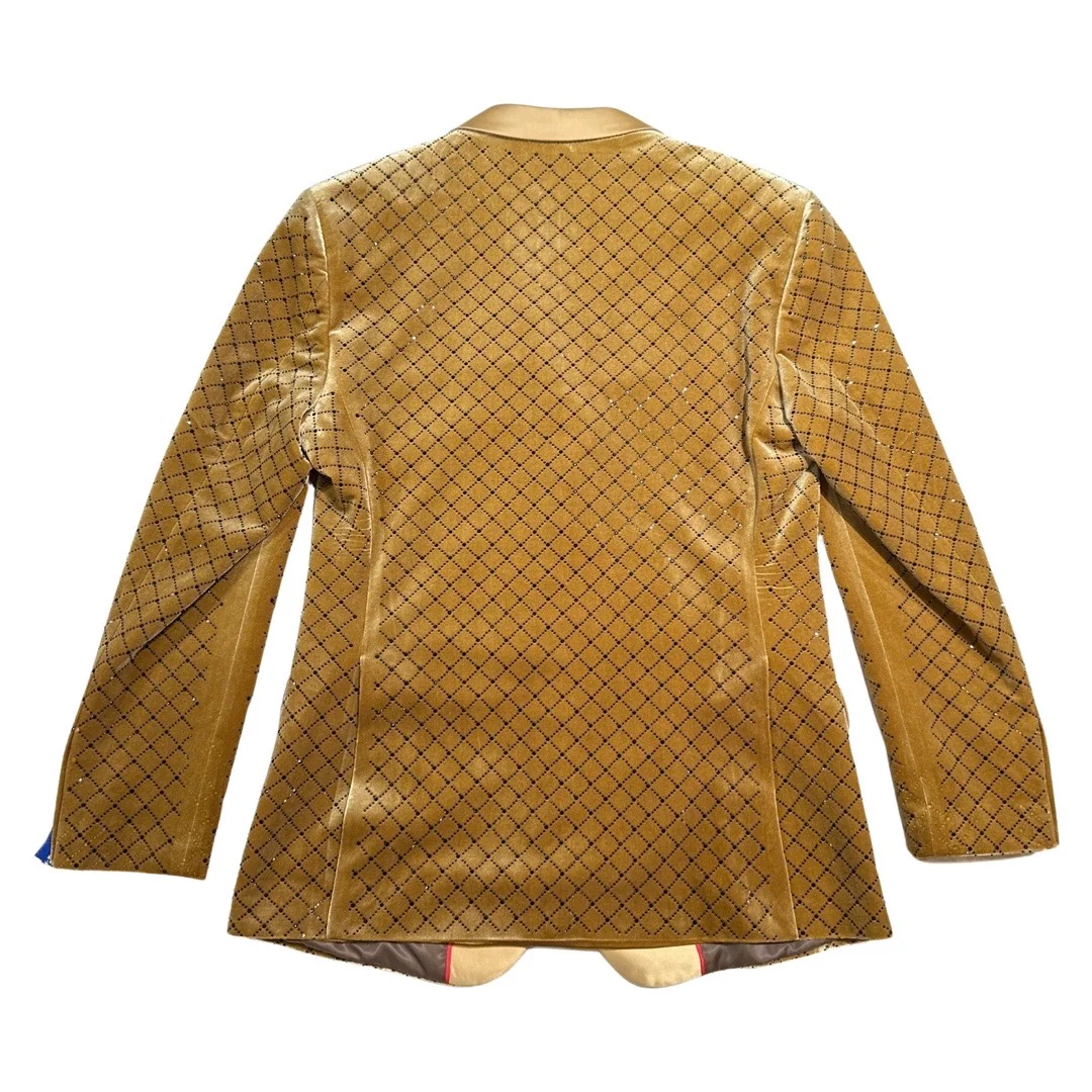 Barabas Black Studded Caramel Blazer - Image 4