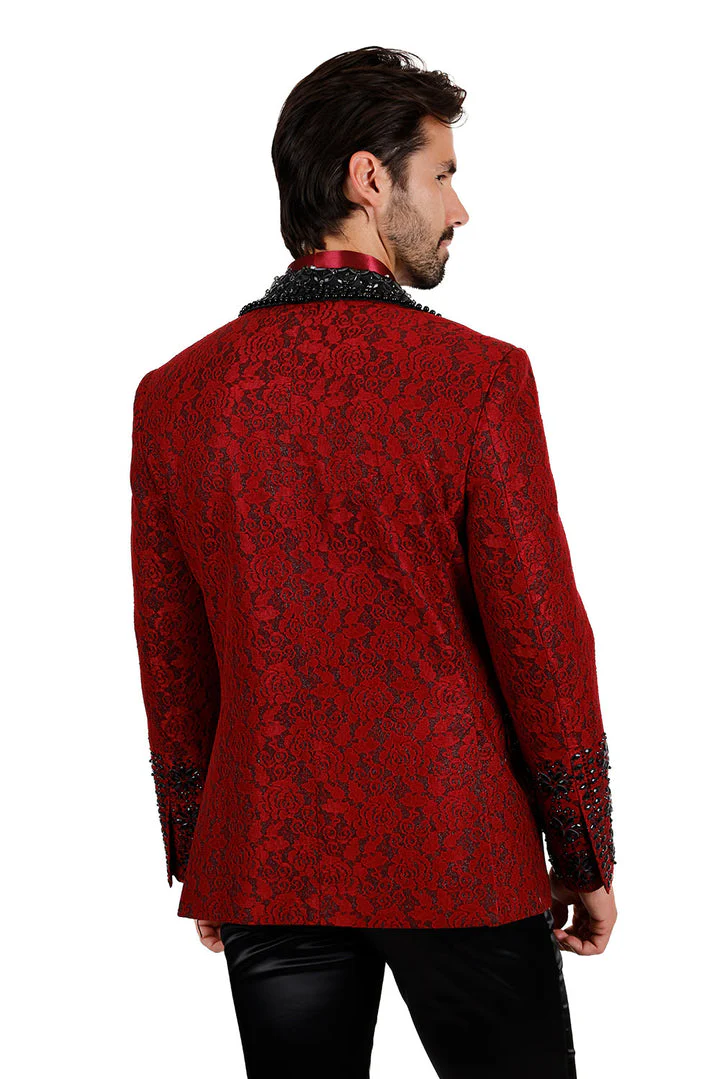 Barabas Elite Red Black STIFF WAY Crystal Blazer - Image 5