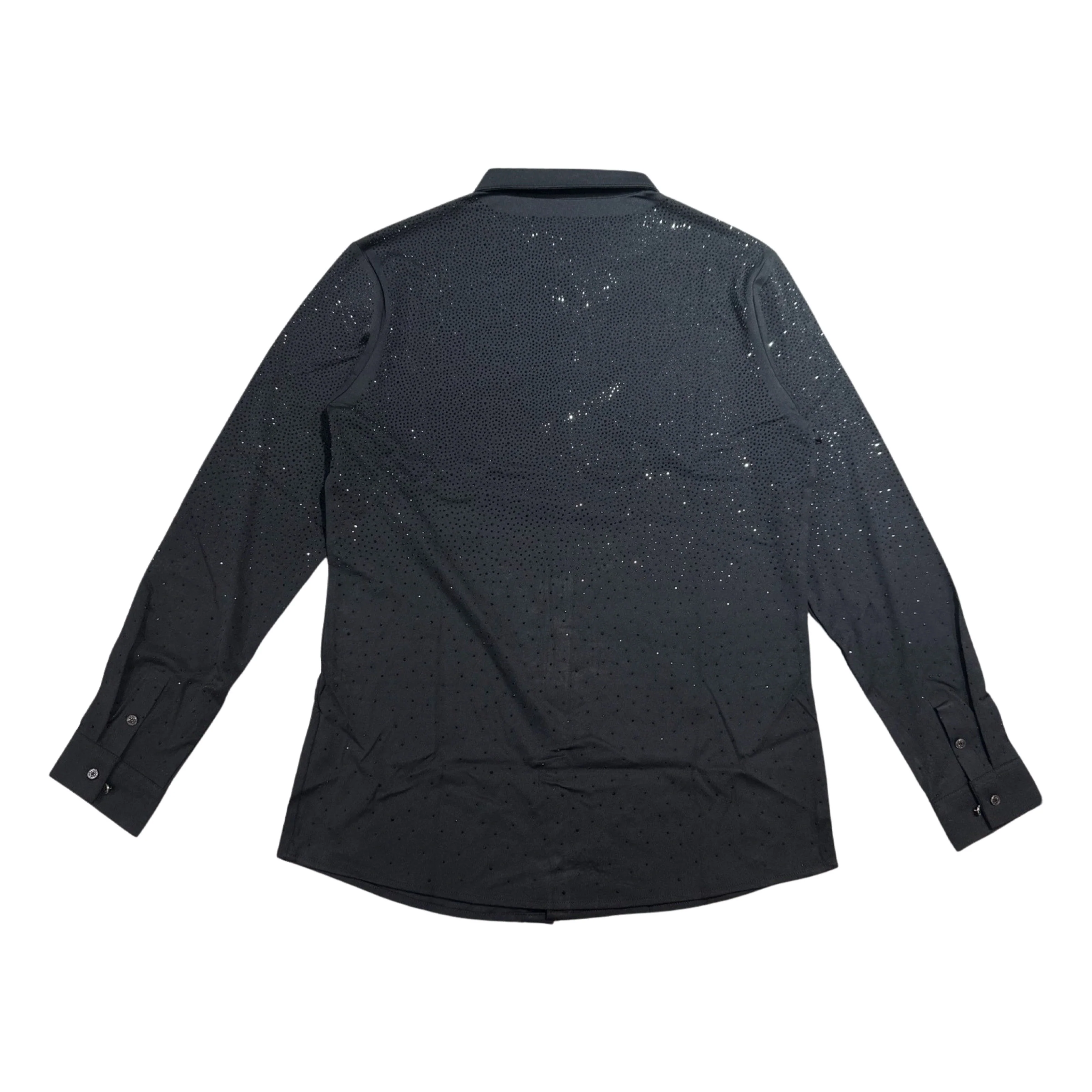 Barocco Black/Black All Over Crystal Button Up Shirt - Image 5
