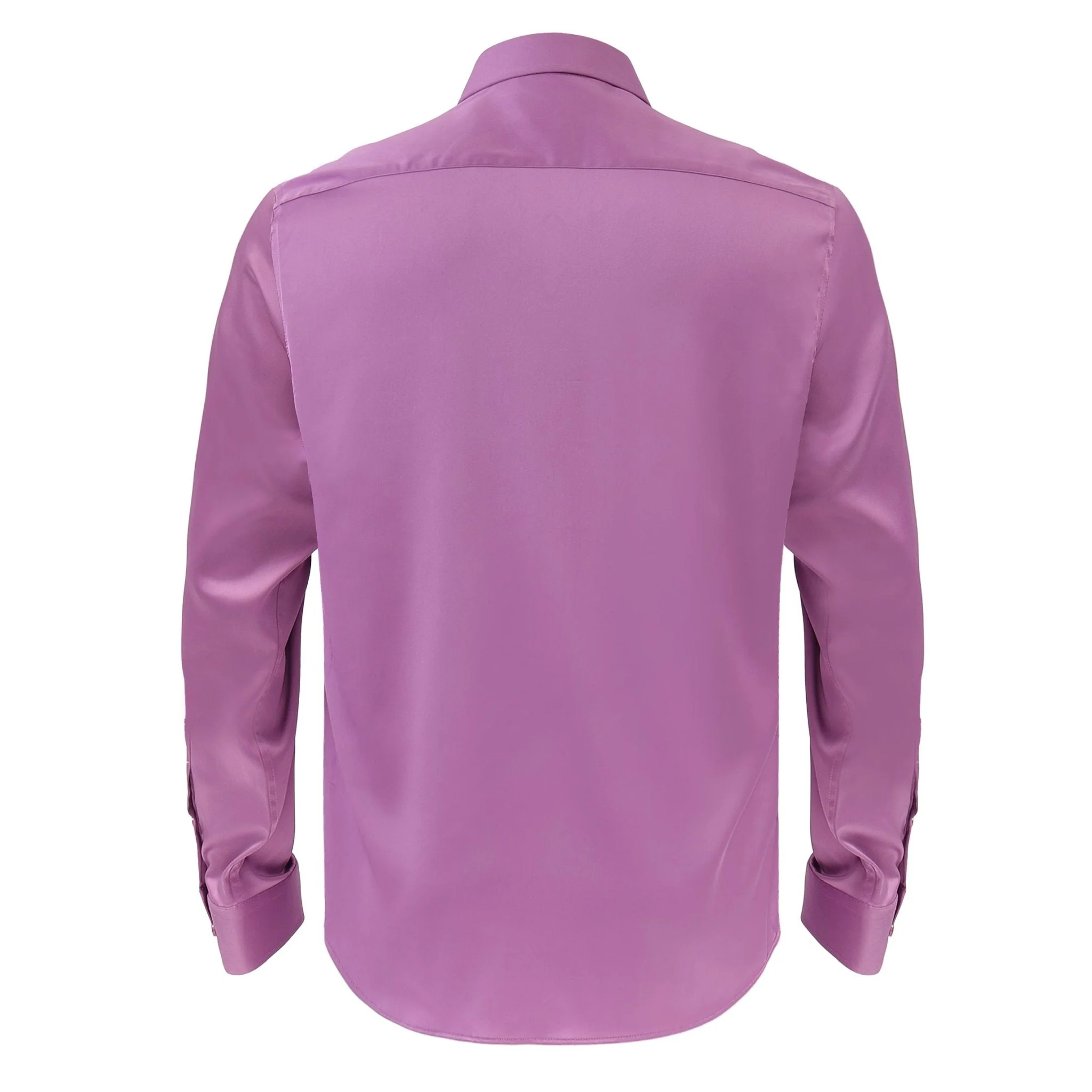 Barocco Luxe Satin Stretch Shirt PURPLE - Image 2