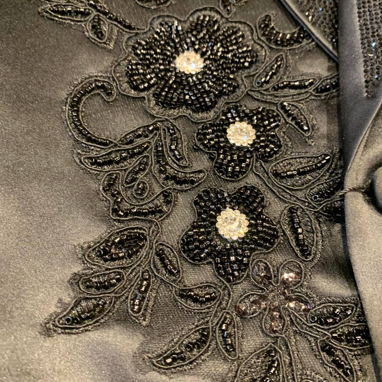 Barocco Men's Black Floral Crystal Blazer - Image 3
