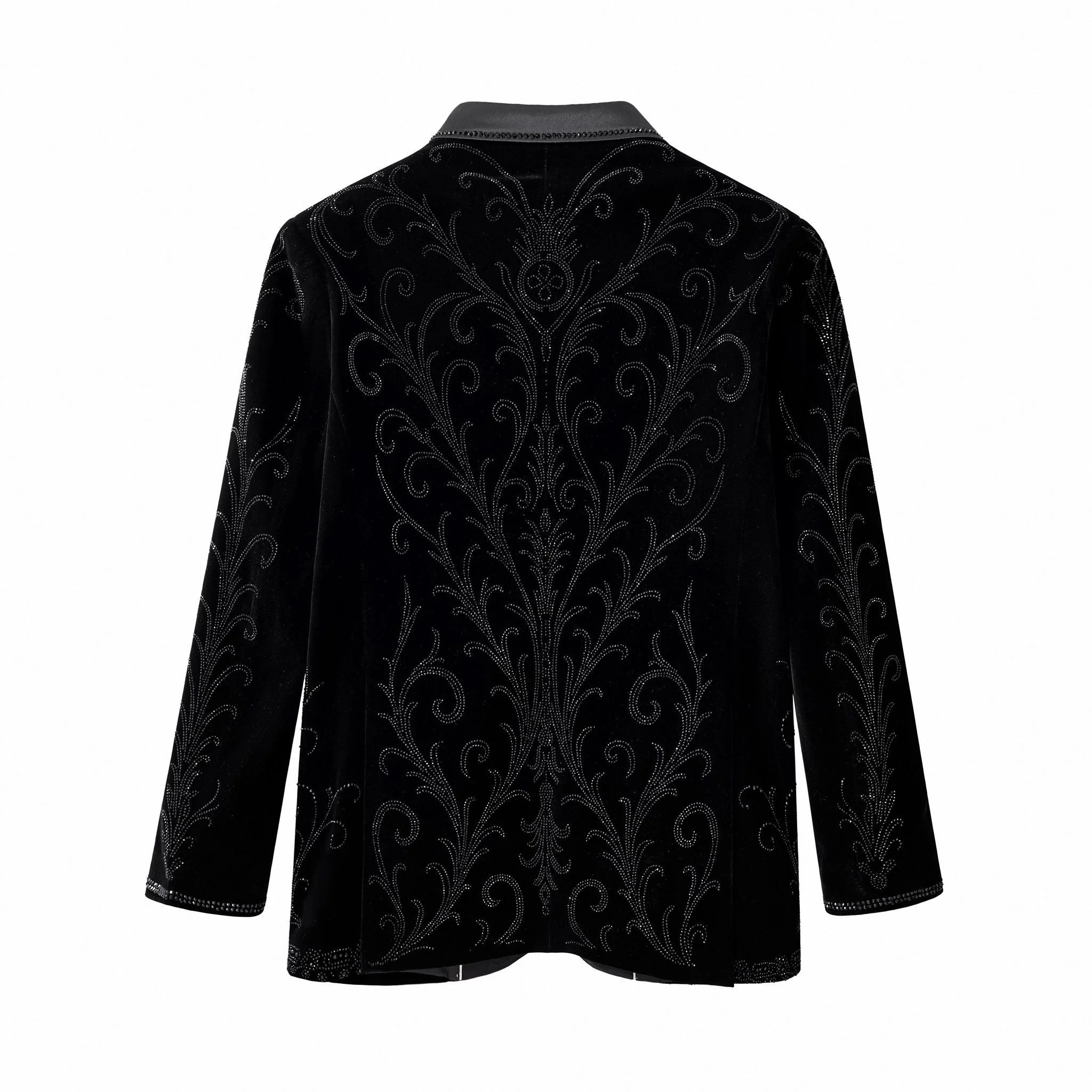 Barocco Valent Noir Velvet Blazer BLACK - Image 2