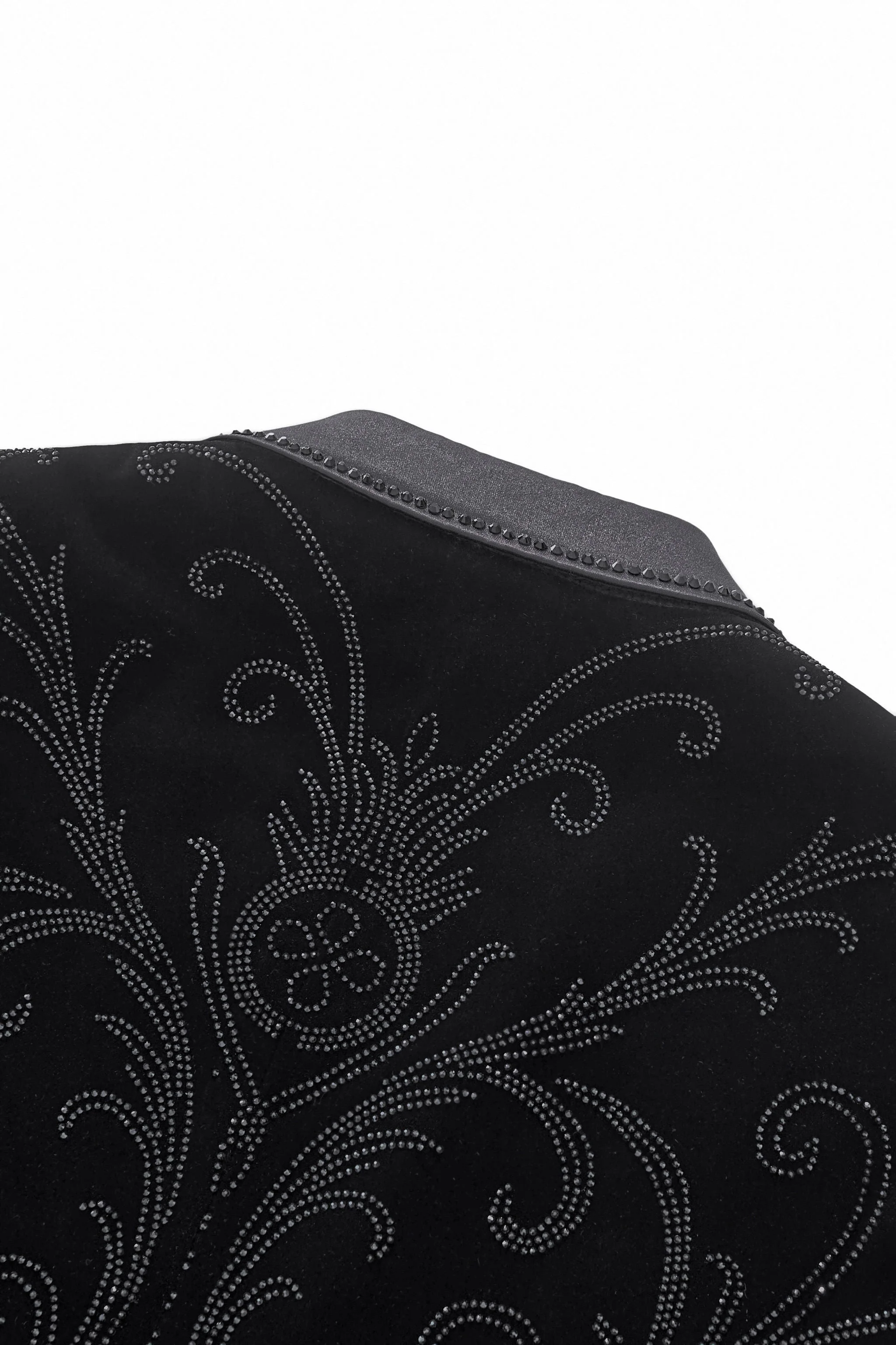 Barocco Valent Noir Velvet Blazer BLACK - Image 4