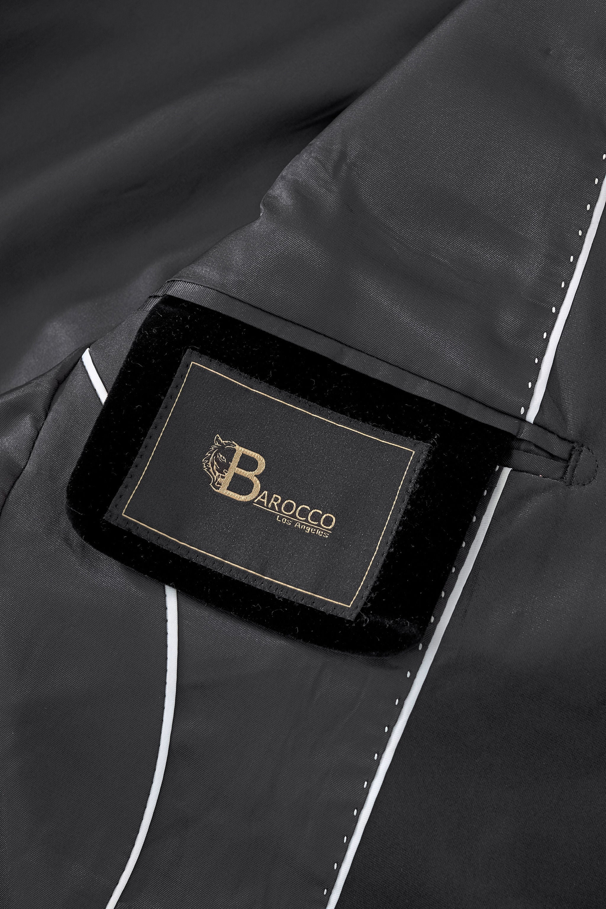 Barocco Valent Noir Velvet Blazer BLACK - Image 9