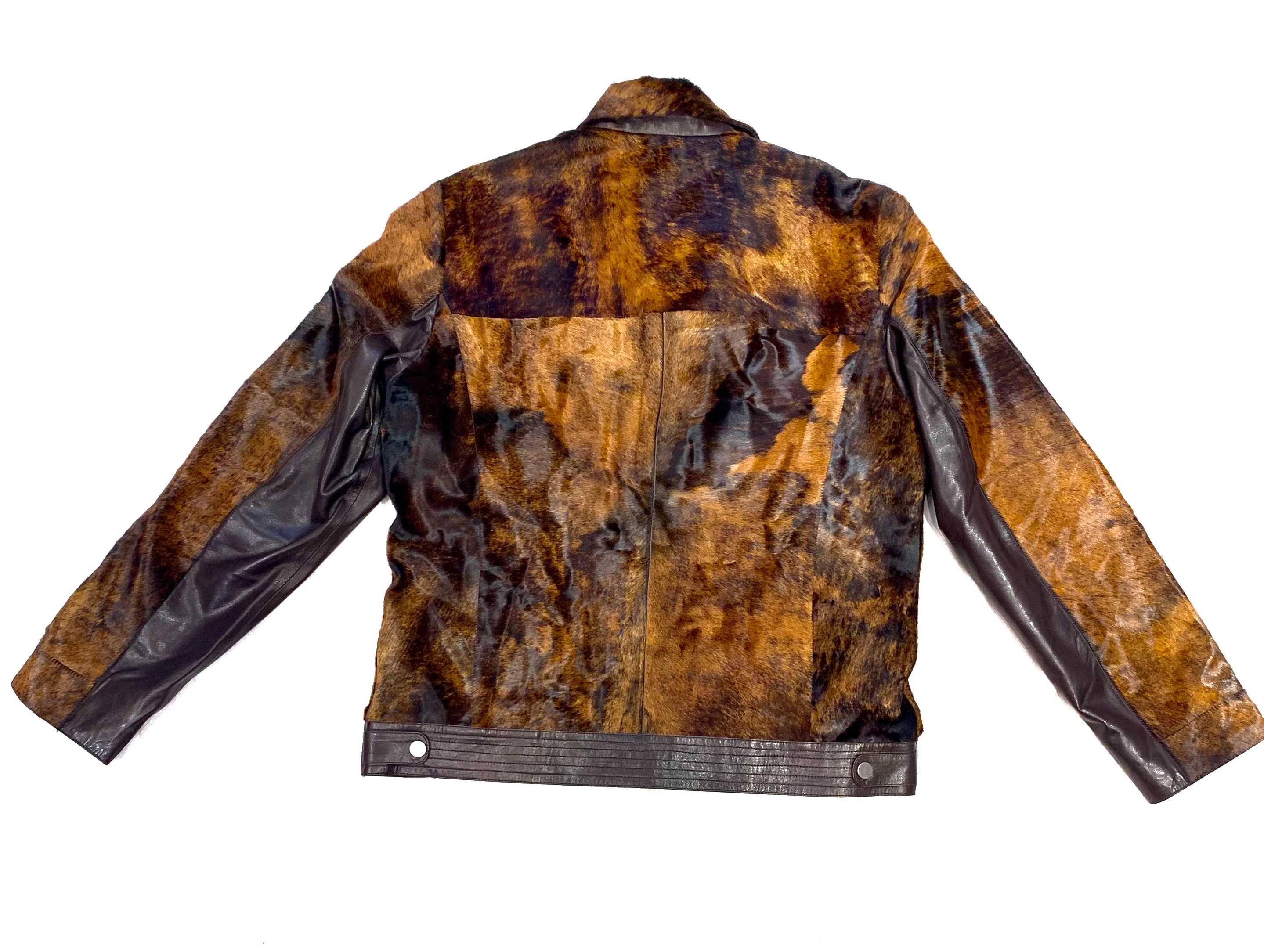Barya NewYork Chocolate Brown Pony Hair Biker Jacket - Image 7