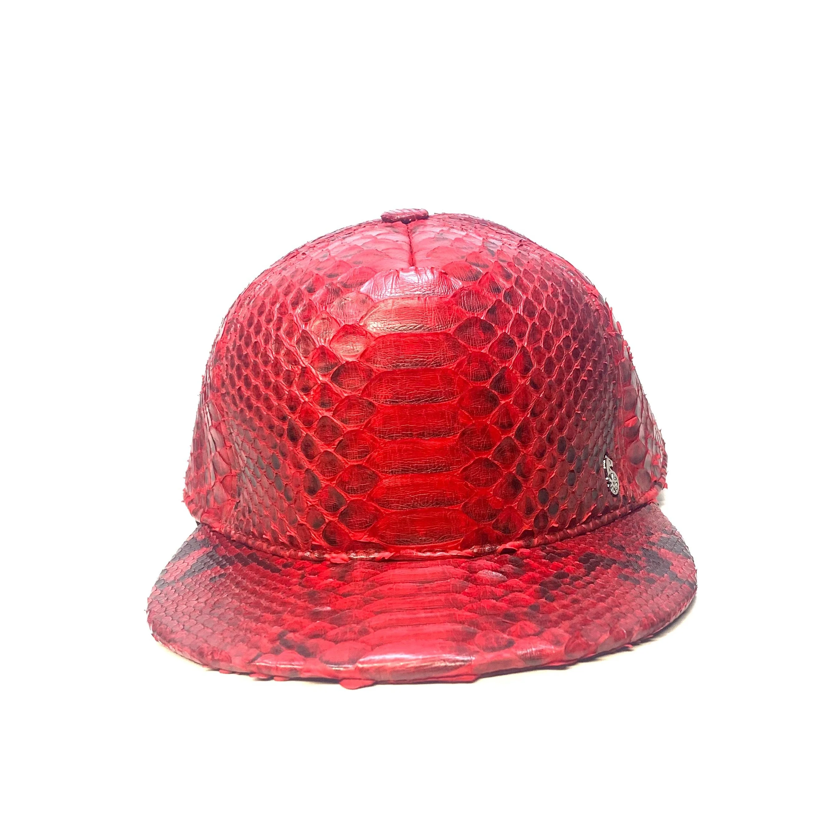 Barya NewYork All-Over Red Python Strap-Back Hat - Image 3