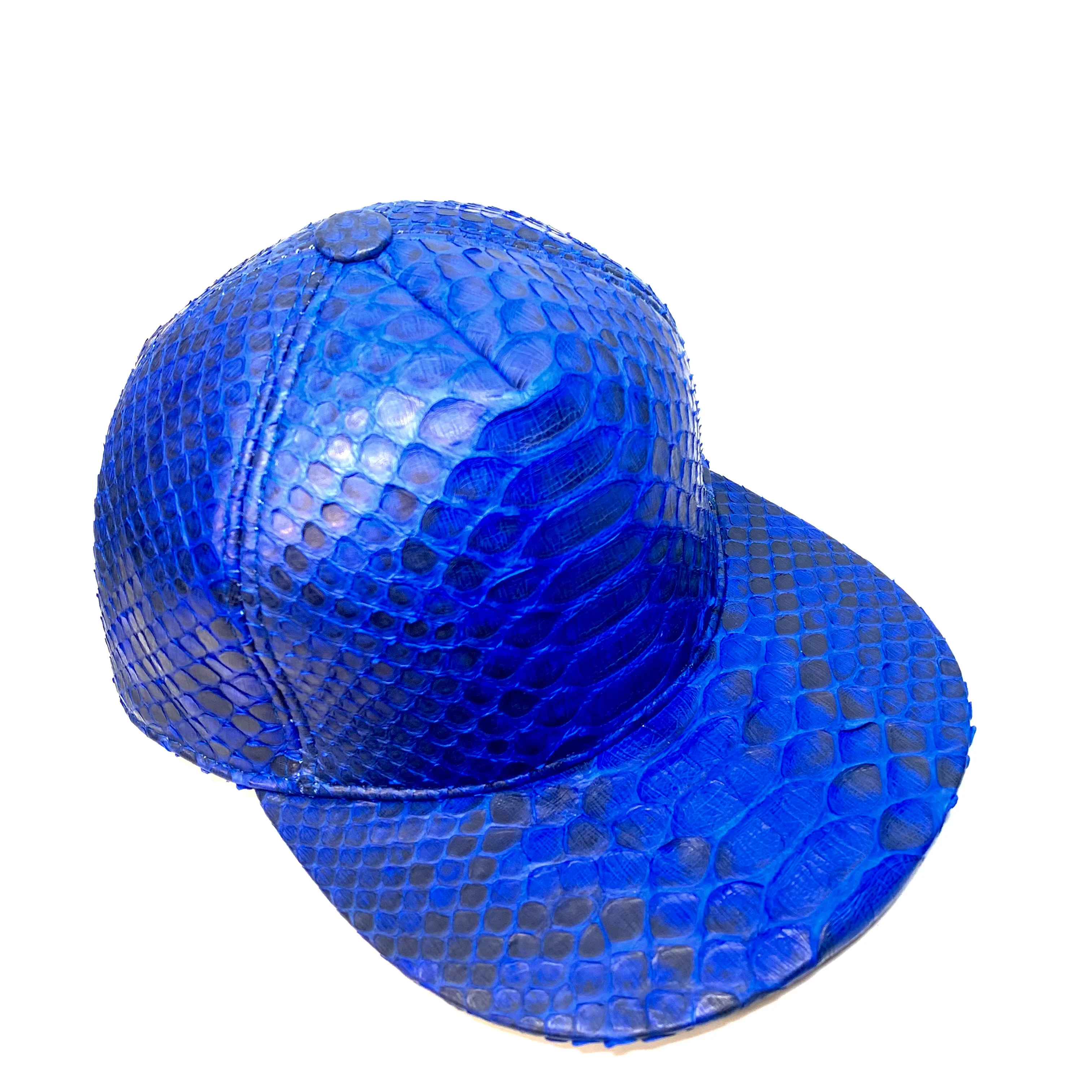 Barya NewYork All-Over Royal Blue Python Strap-Back Hat