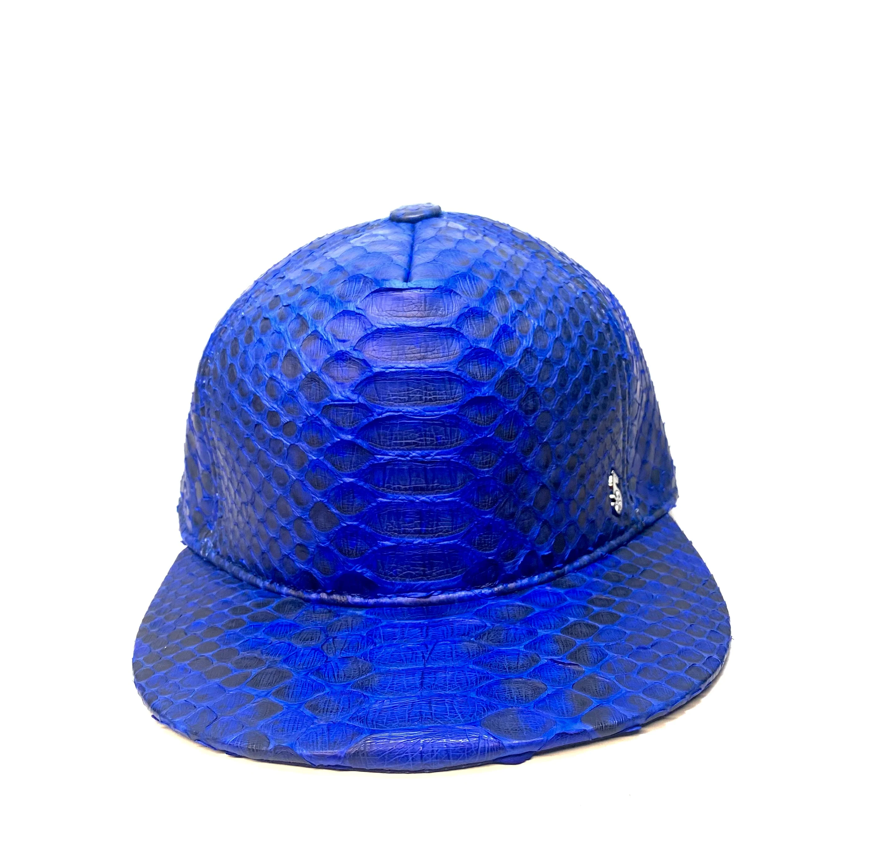 Barya NewYork All-Over Royal Blue Python Strap-Back Hat - Image 3