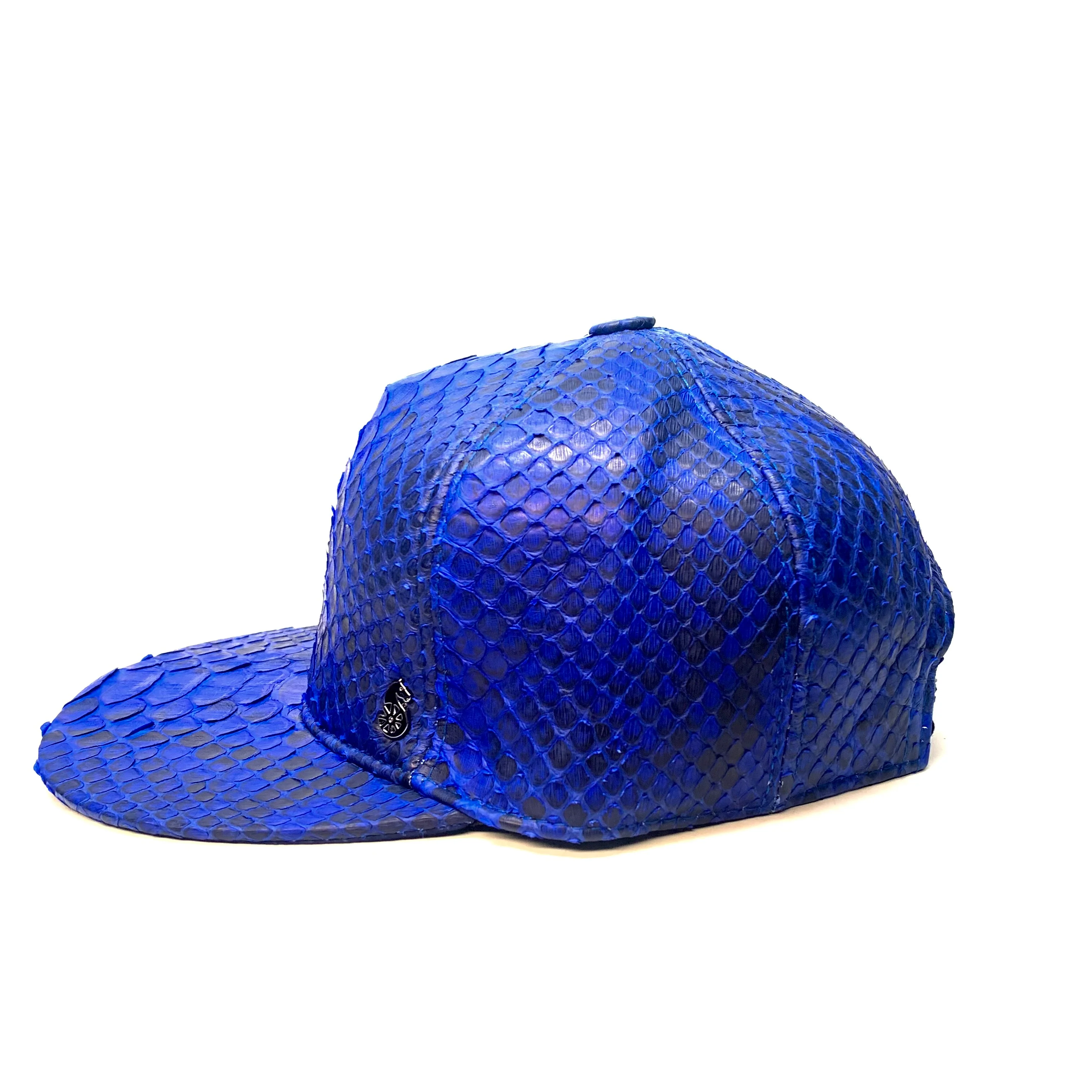 Barya NewYork All-Over Royal Blue Python Strap-Back Hat - Image 5