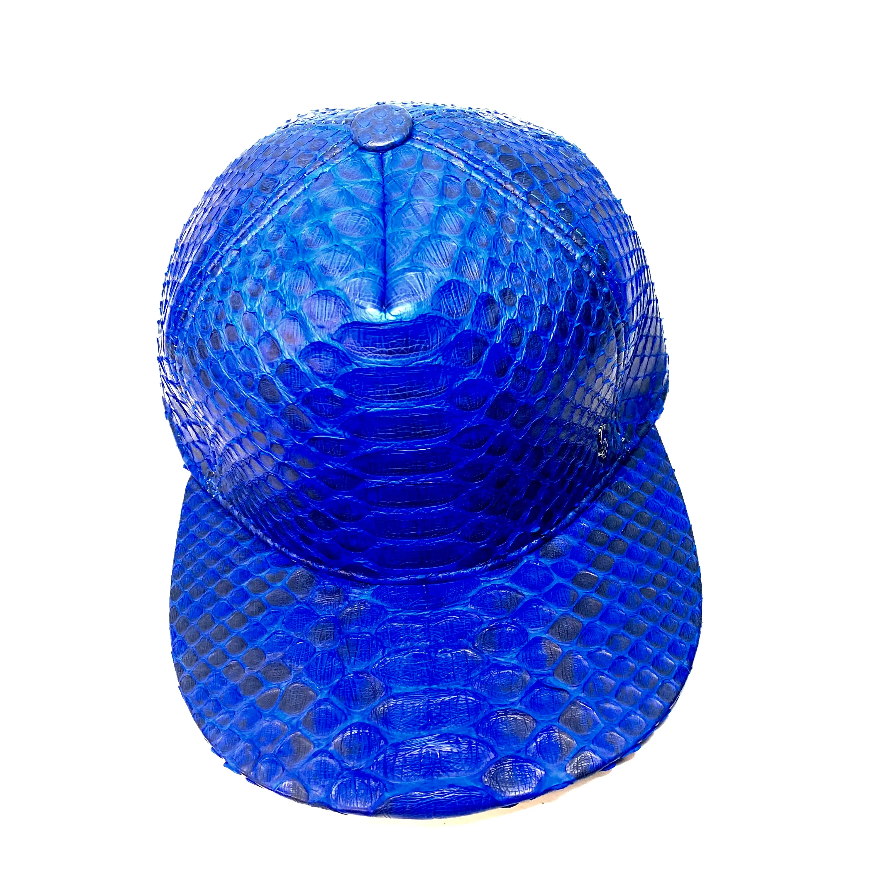 Barya NewYork All-Over Royal Blue Python Strap-Back Hat - Image 6