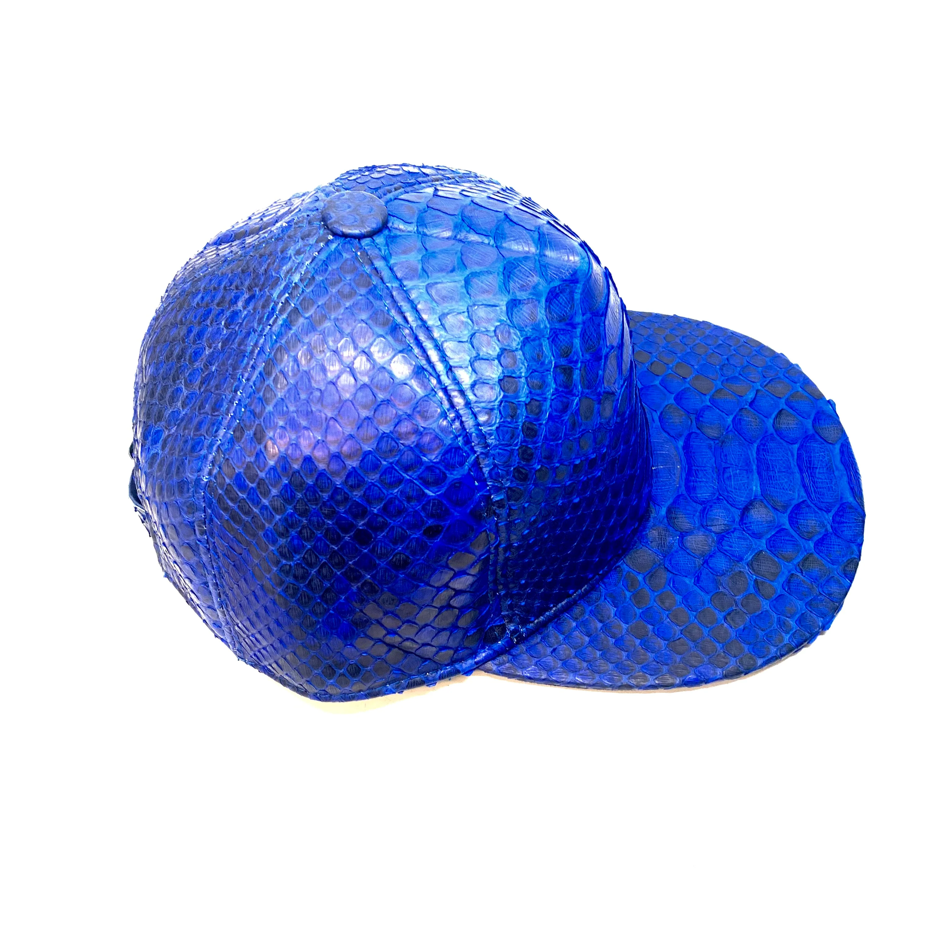Barya NewYork All-Over Royal Blue Python Strap-Back Hat - Image 7